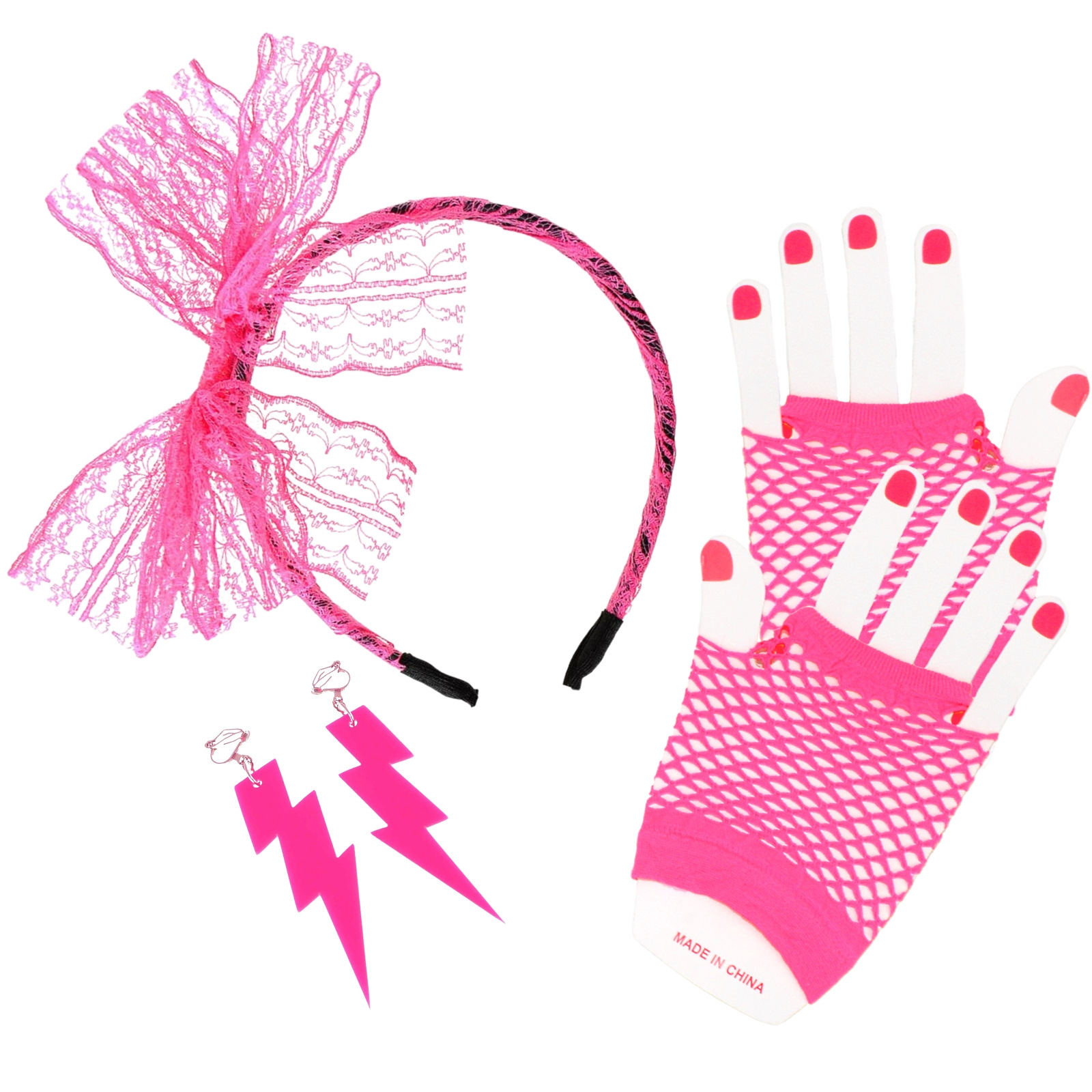 80s Pink Costume Accessory Kit
