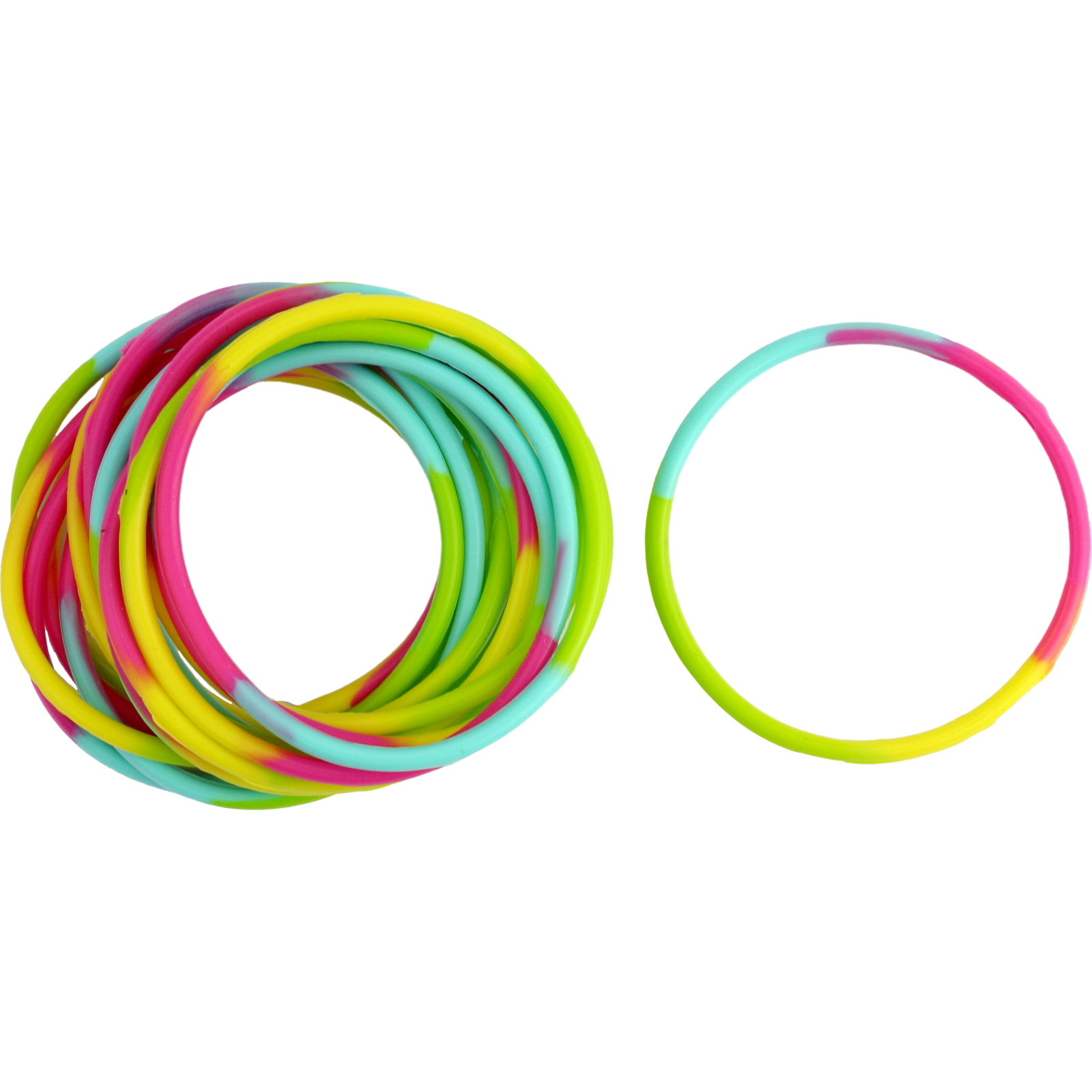Awesome 80s Rainbow Rubber Bracelets (Pack of 16)