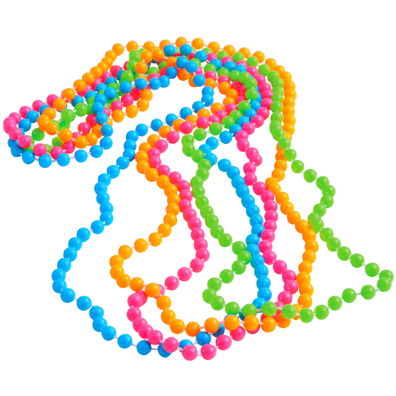 80's Neon Bead Necklaces (Pack of 12)