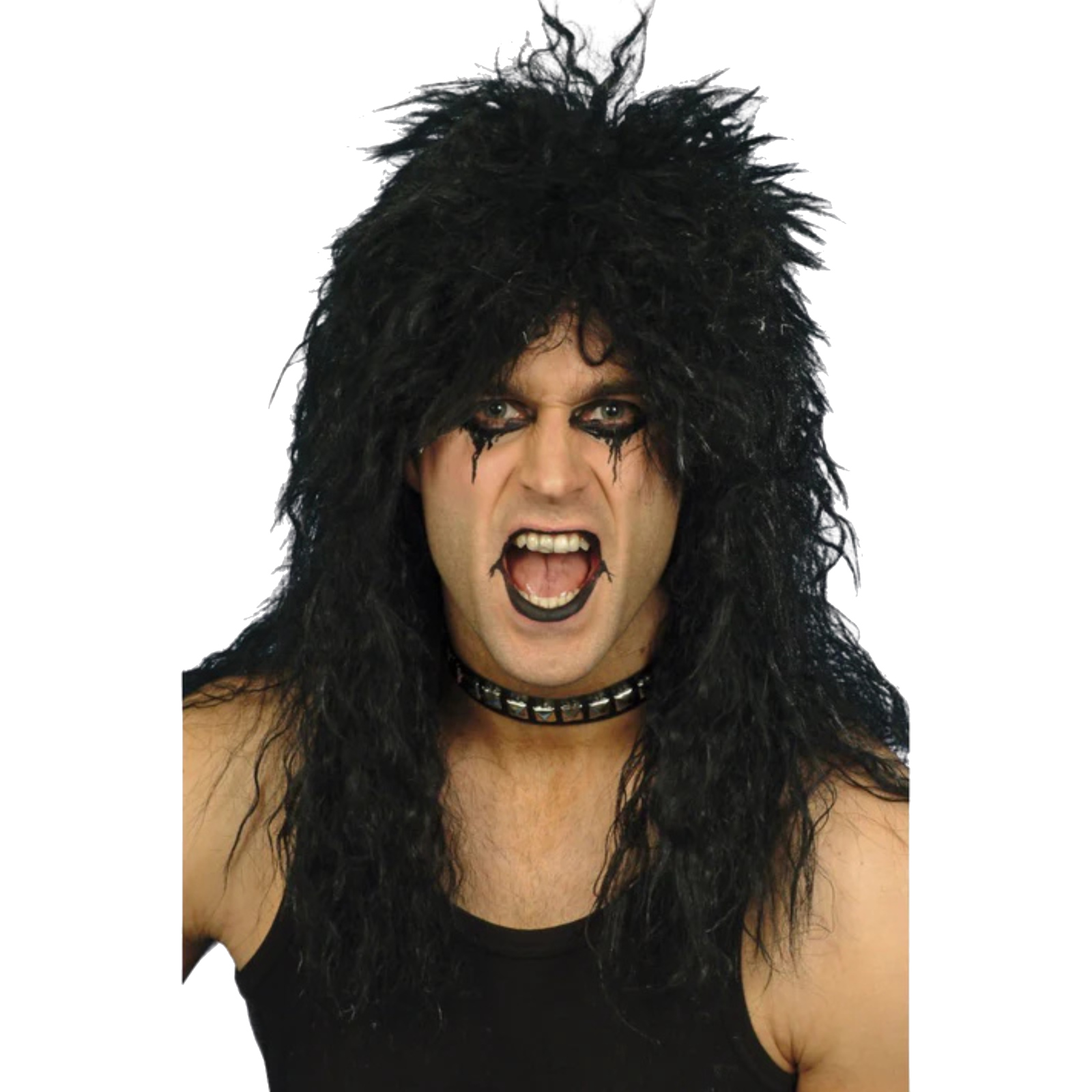 Adult Hard Rocker Long Black Wig