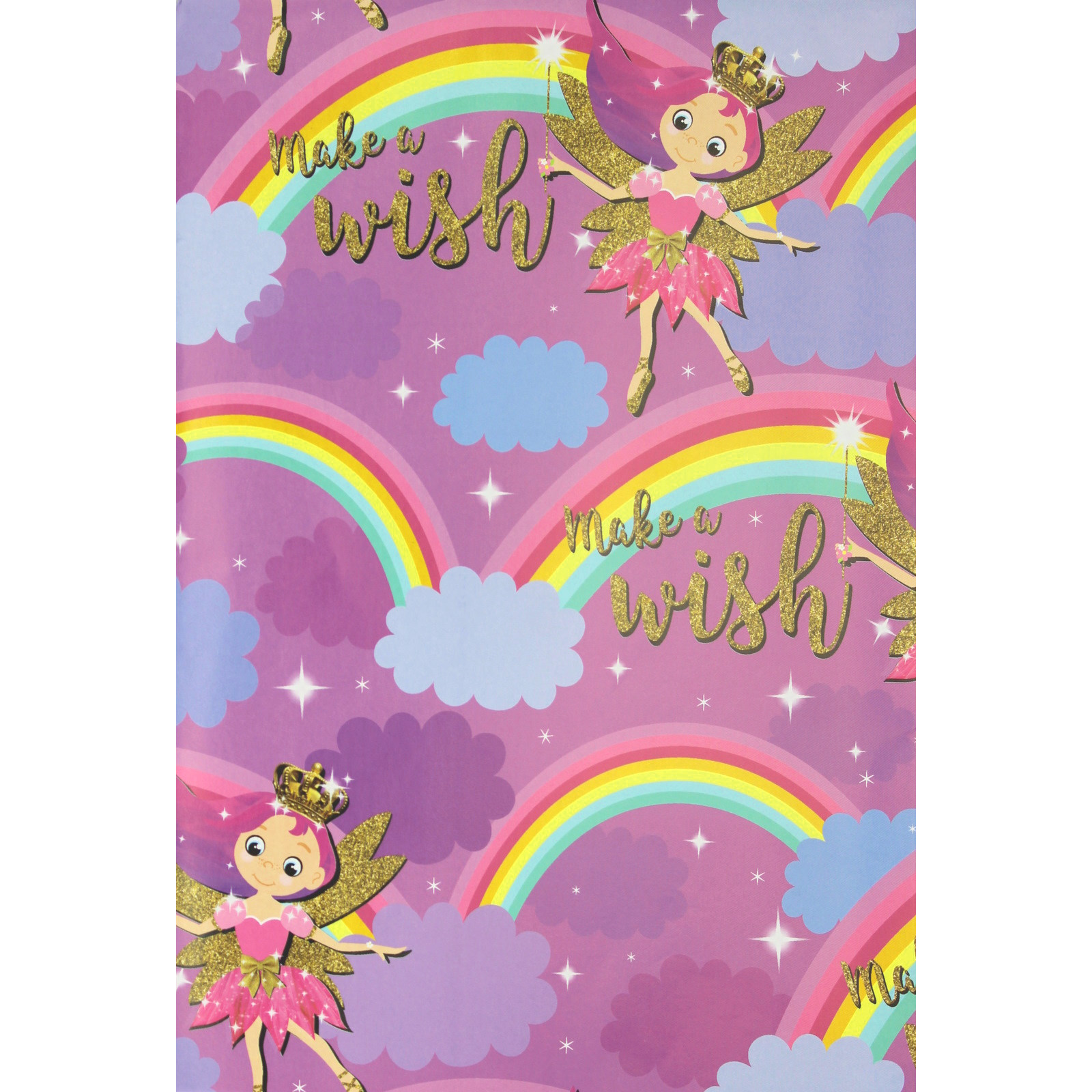 Make a Wish Fairy and Rainbow Wrapping Paper (1 Sheet)
