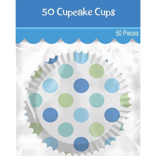 Boys Polka Dot Baking Cups Patty Pans (Pack of 50)