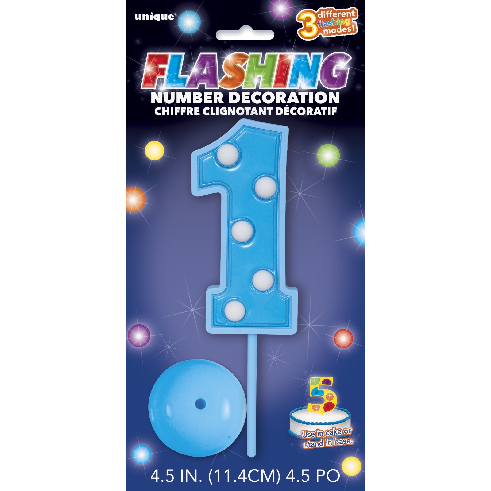 Boys 1st Birthday Flashing Cake Decoration