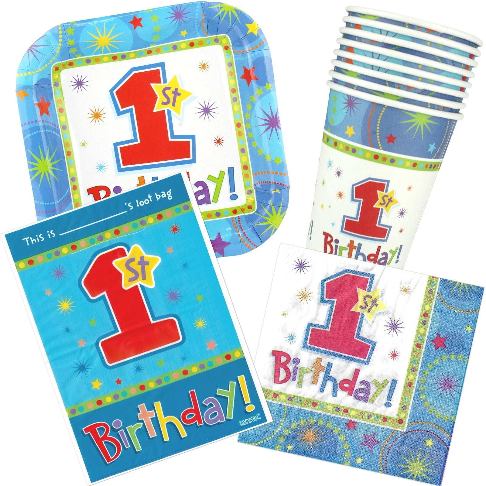 1st Birthday Boy Party Starter Set (For 8 Guests)