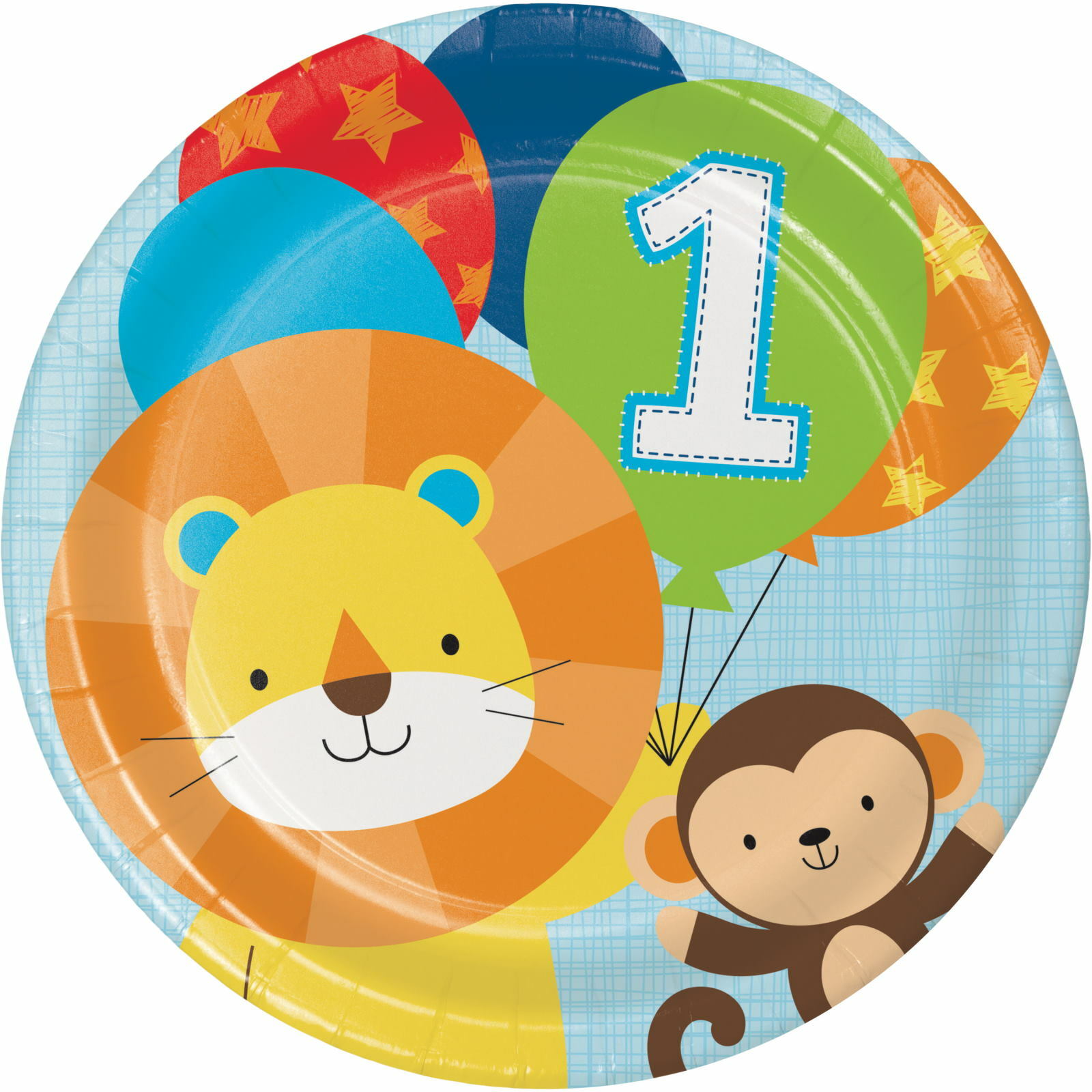 One is Fun Boy Large Paper Plates (Pack of 8)