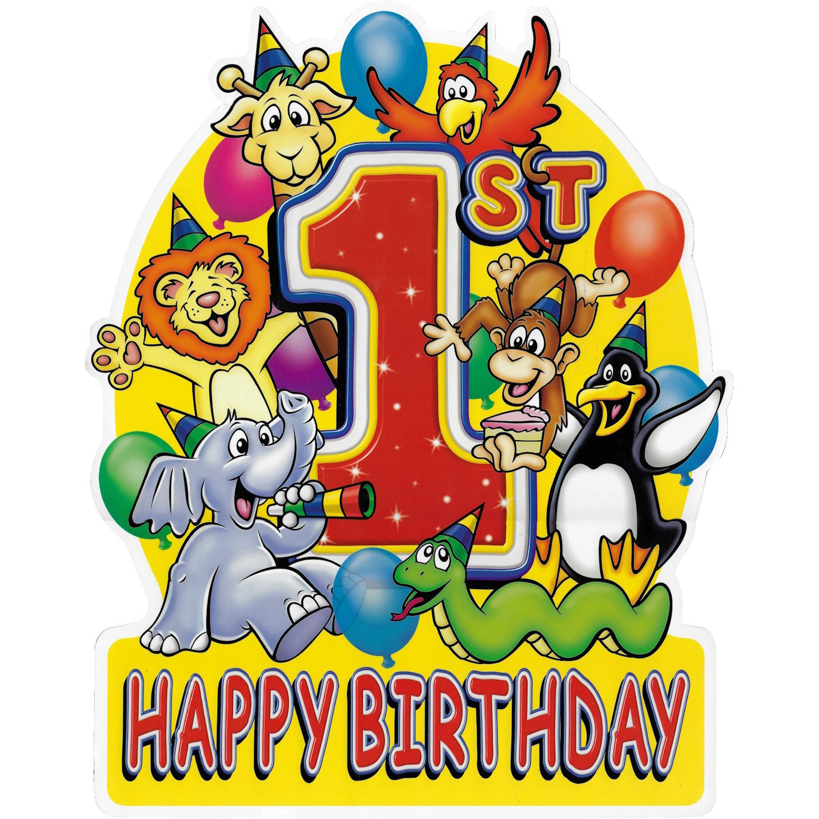 Happy 1st Birthday Cutout Wall Decoration 