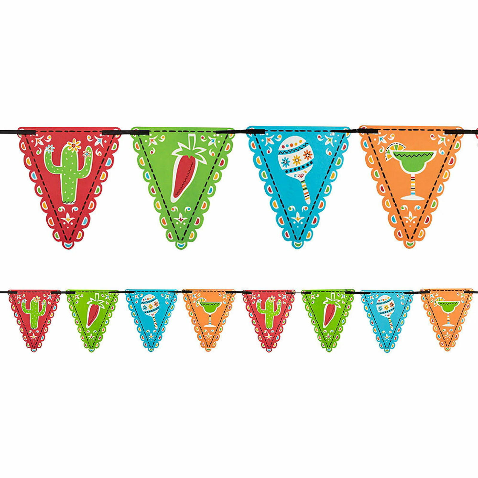 Fiesta Picado De Papel Pennant Flag Banner