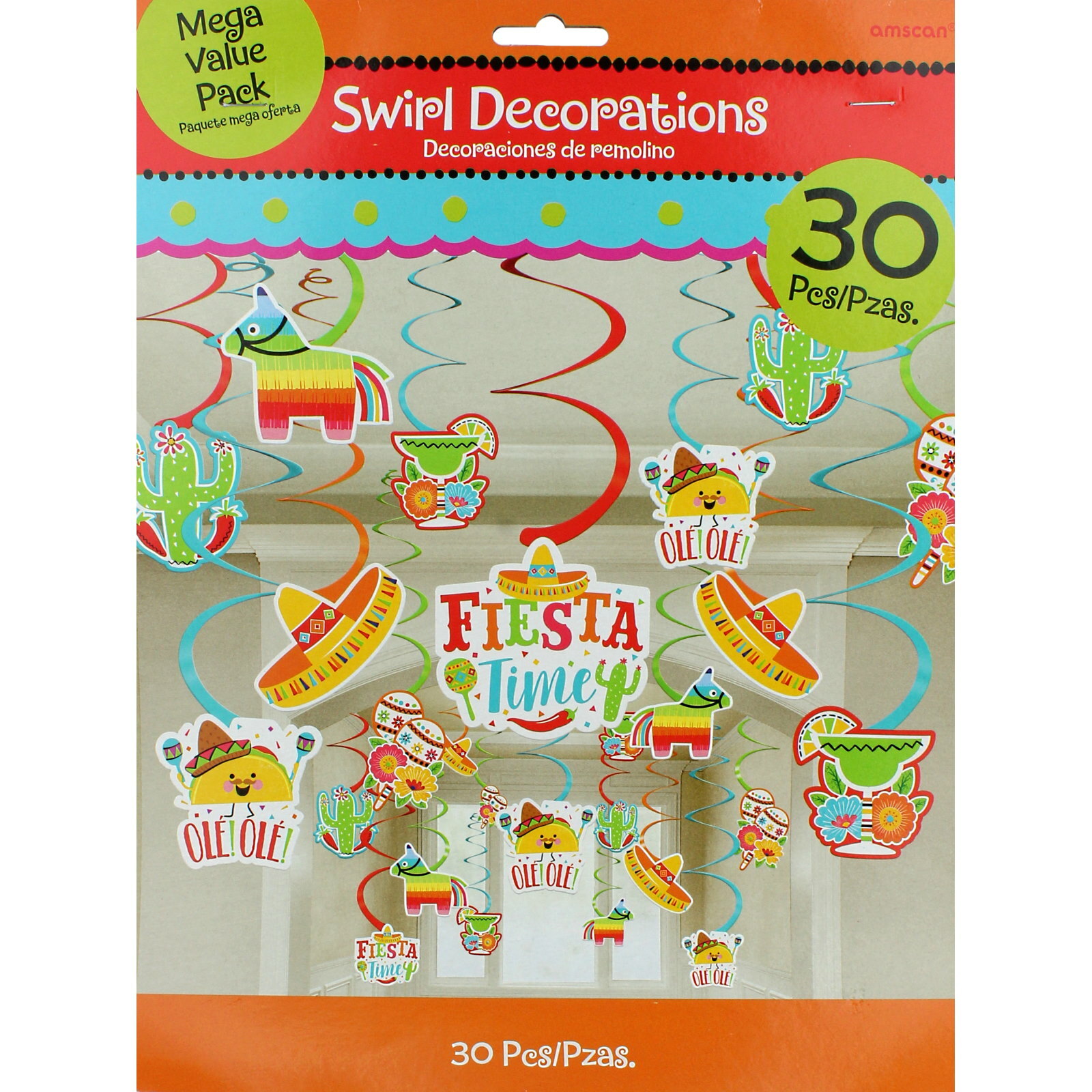 Fiesta Time Swirl Decorations (Value Pack of 30)