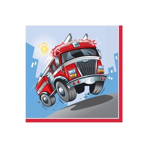 Fire Engine Large Napkins / Serviettes (Pack of 16)