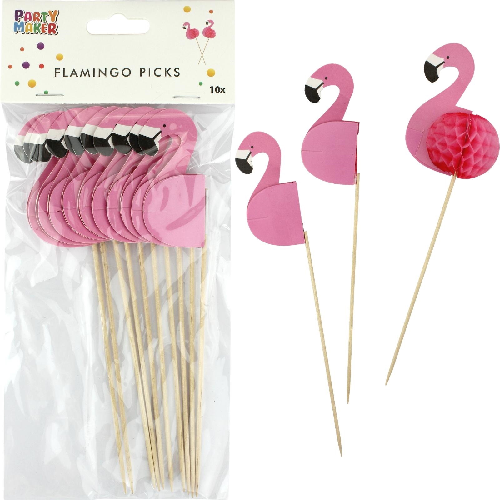 Flamingo Honeycomb Picks (Pack of 10) - Discount Party Supplies