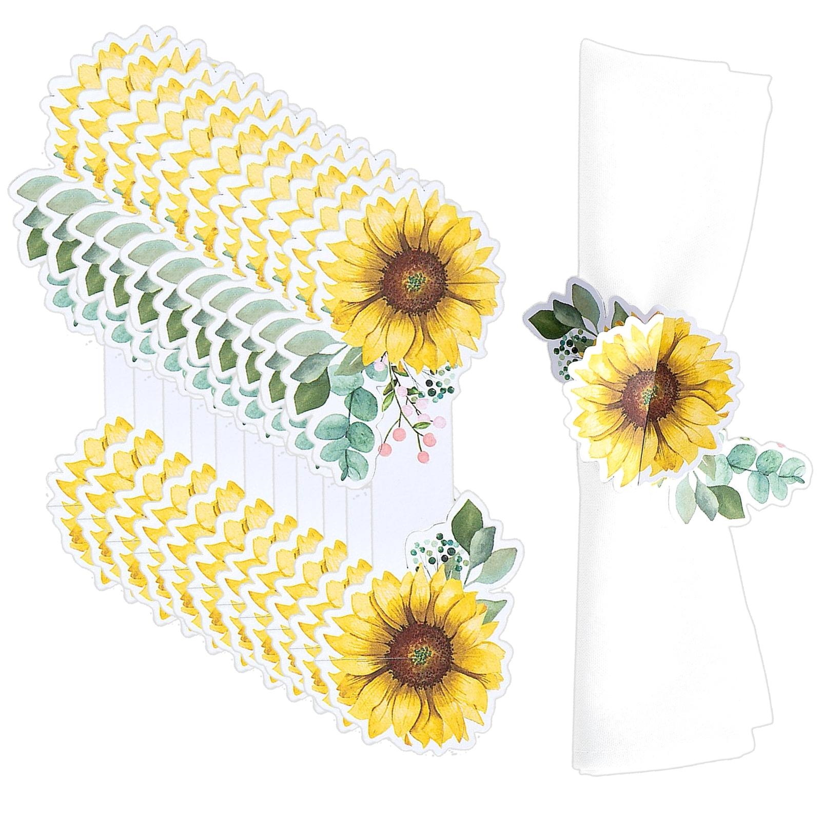 Sunflower Party Napkin Rings (Pack of 12)