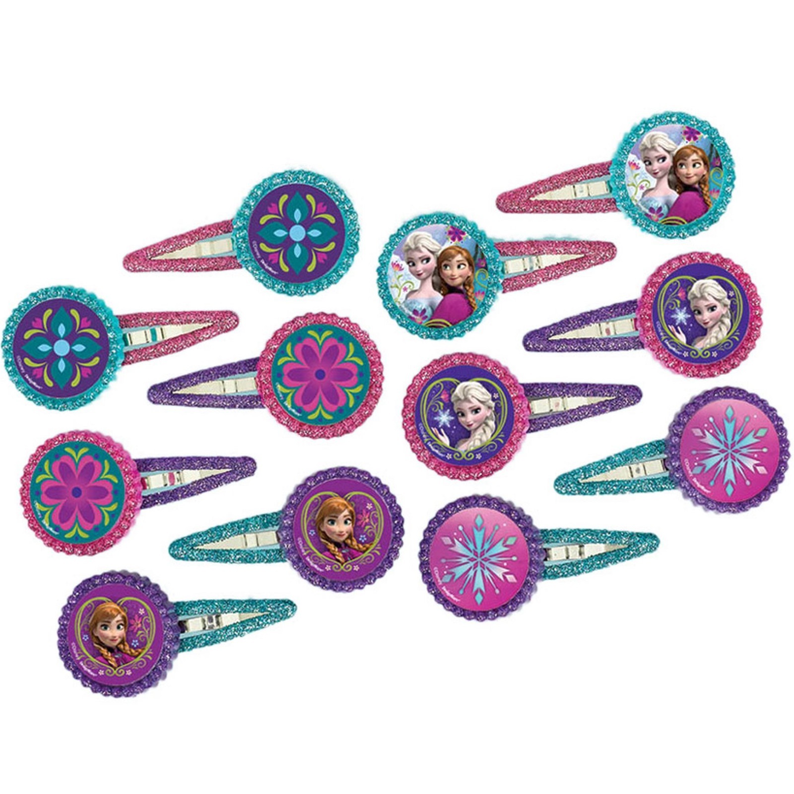 Frozen Glitter Hair Clips (Pack of 12)