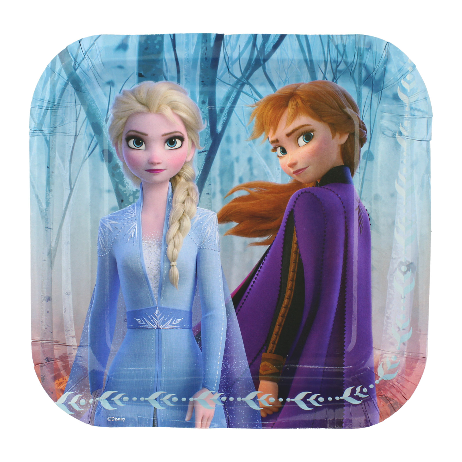 Frozen 2 Small Square Paper Plates 17cm (Pack of 8) 
