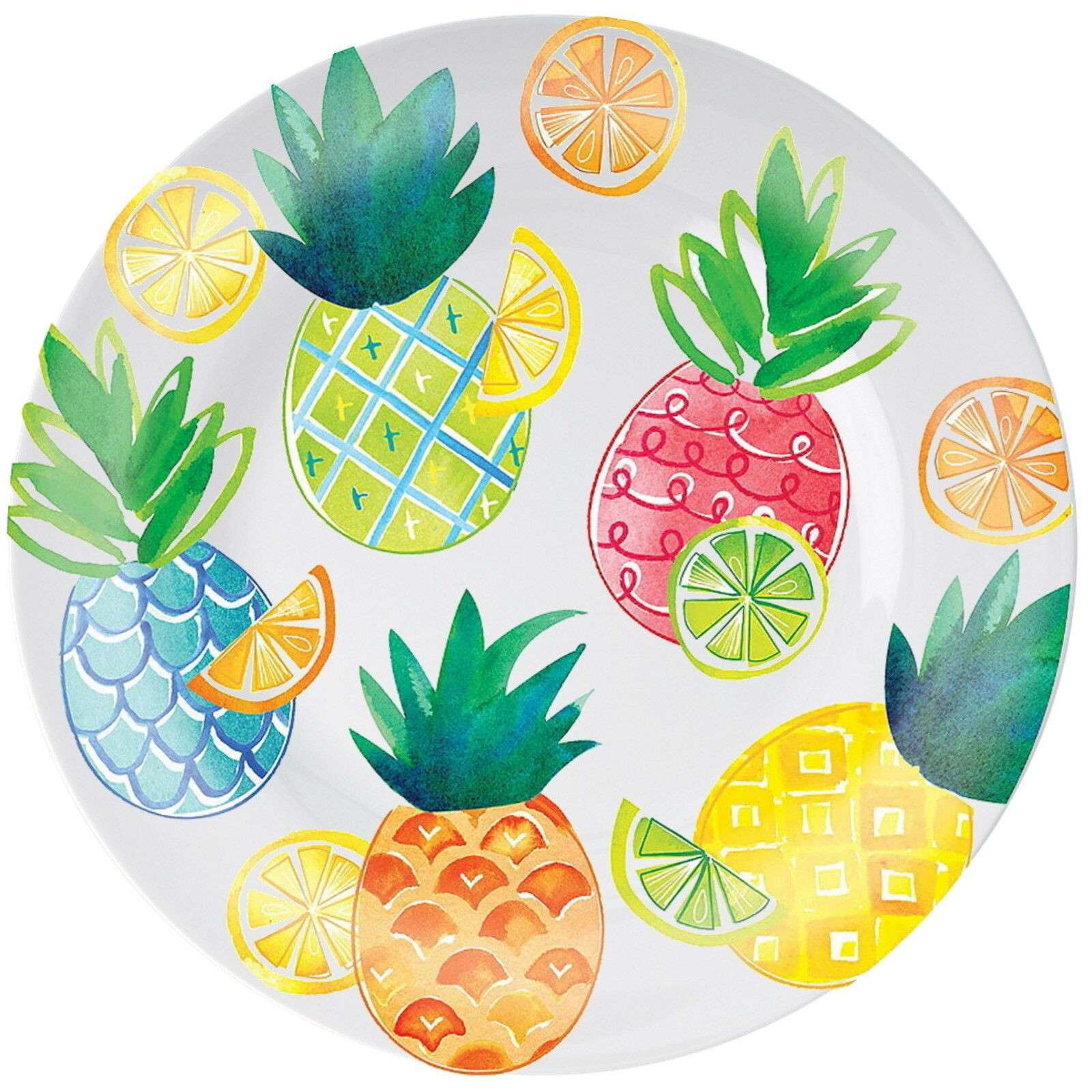 Citrus Fruit Round Plastic Plate