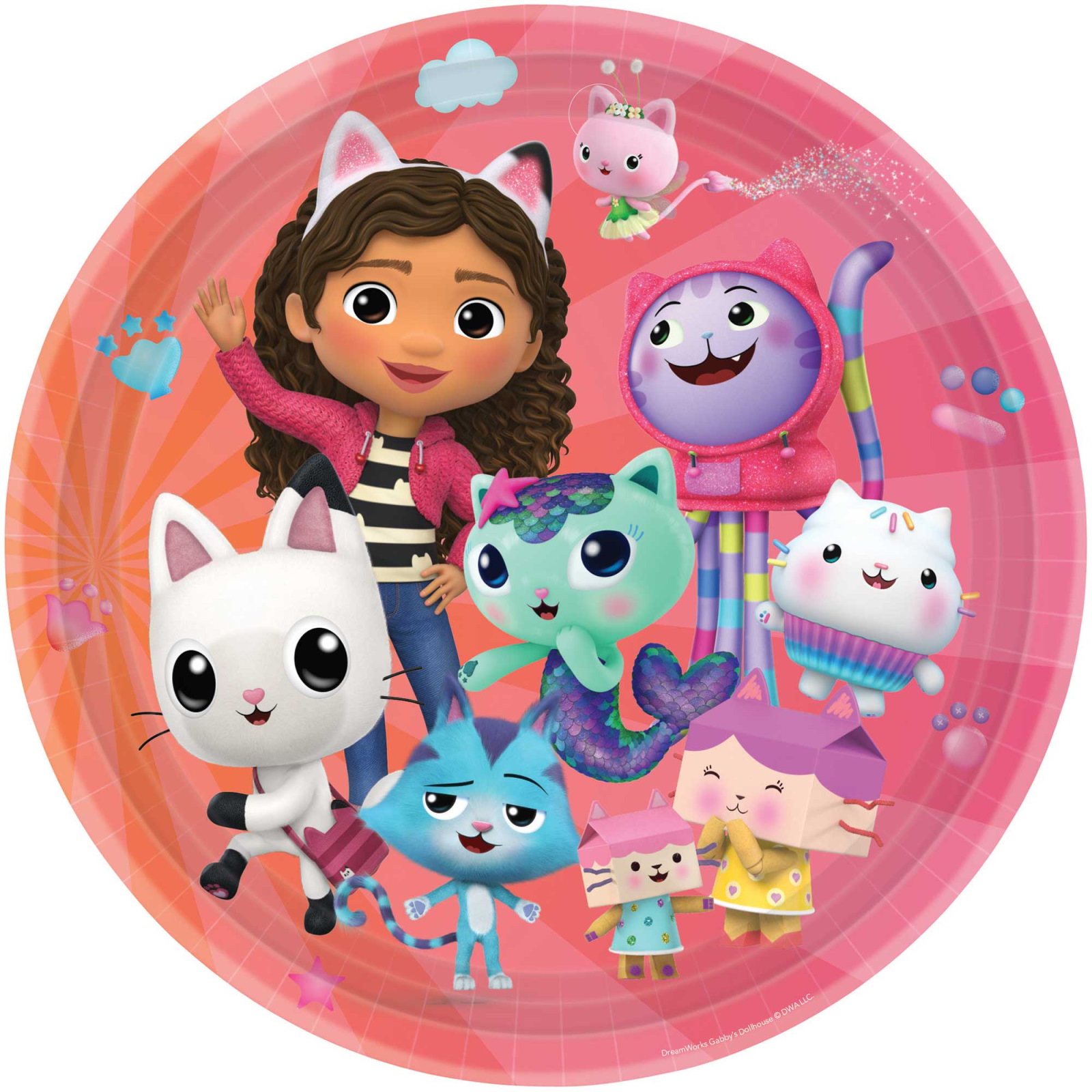 Gabby's Dollhouse Paper Plates 23cm (Pack of 8) 