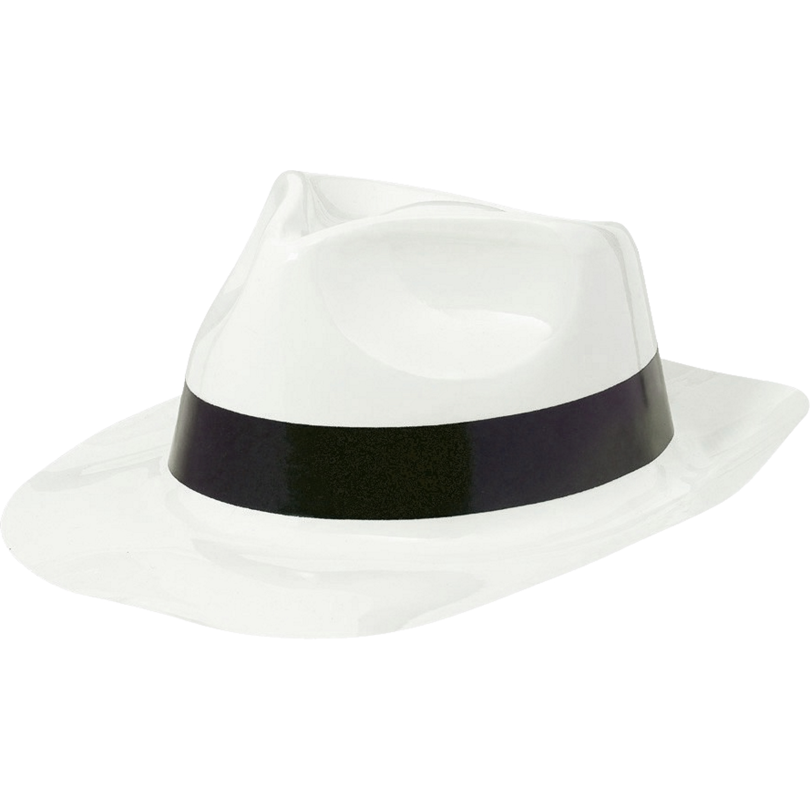 Classic 50's Fedora White Plastic Hat