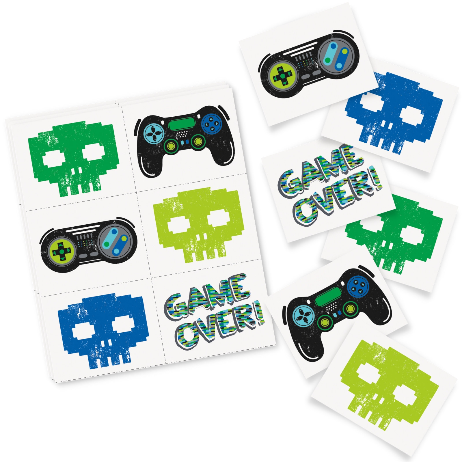 Gamer Birthday Tattoos (Pack of 24)