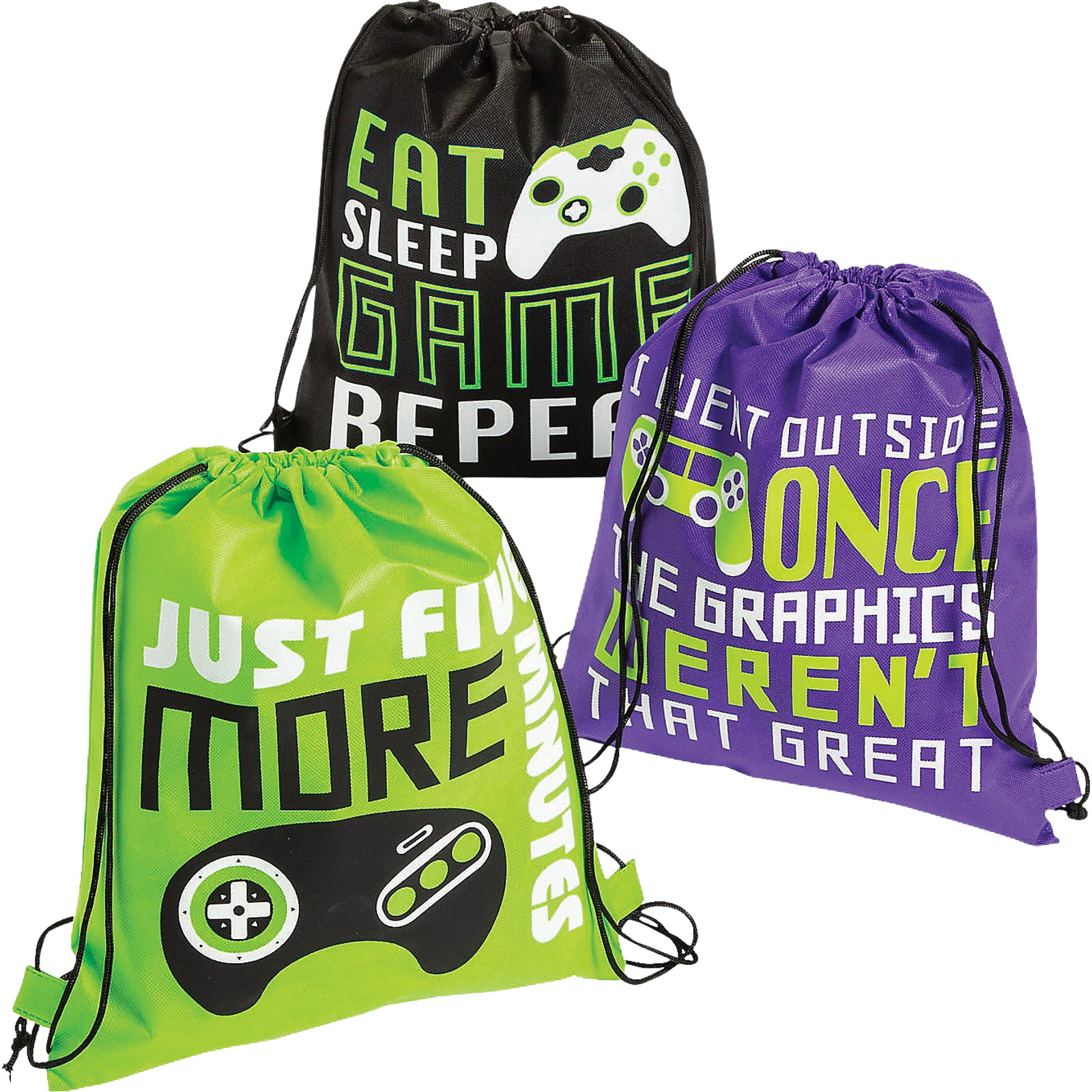Gamer Drawstring Bags (Pack of 12)