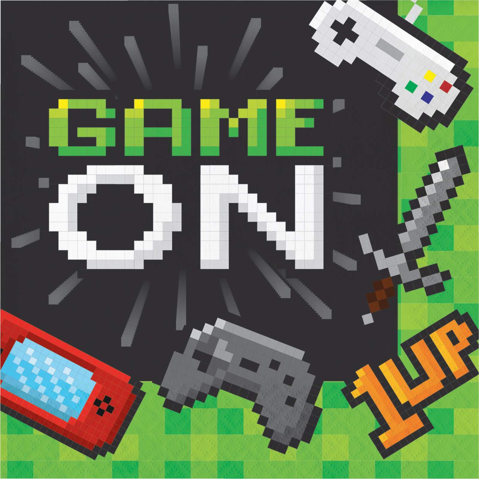 Gaming Party Large Napkins / Serviettes (Pack of 16)