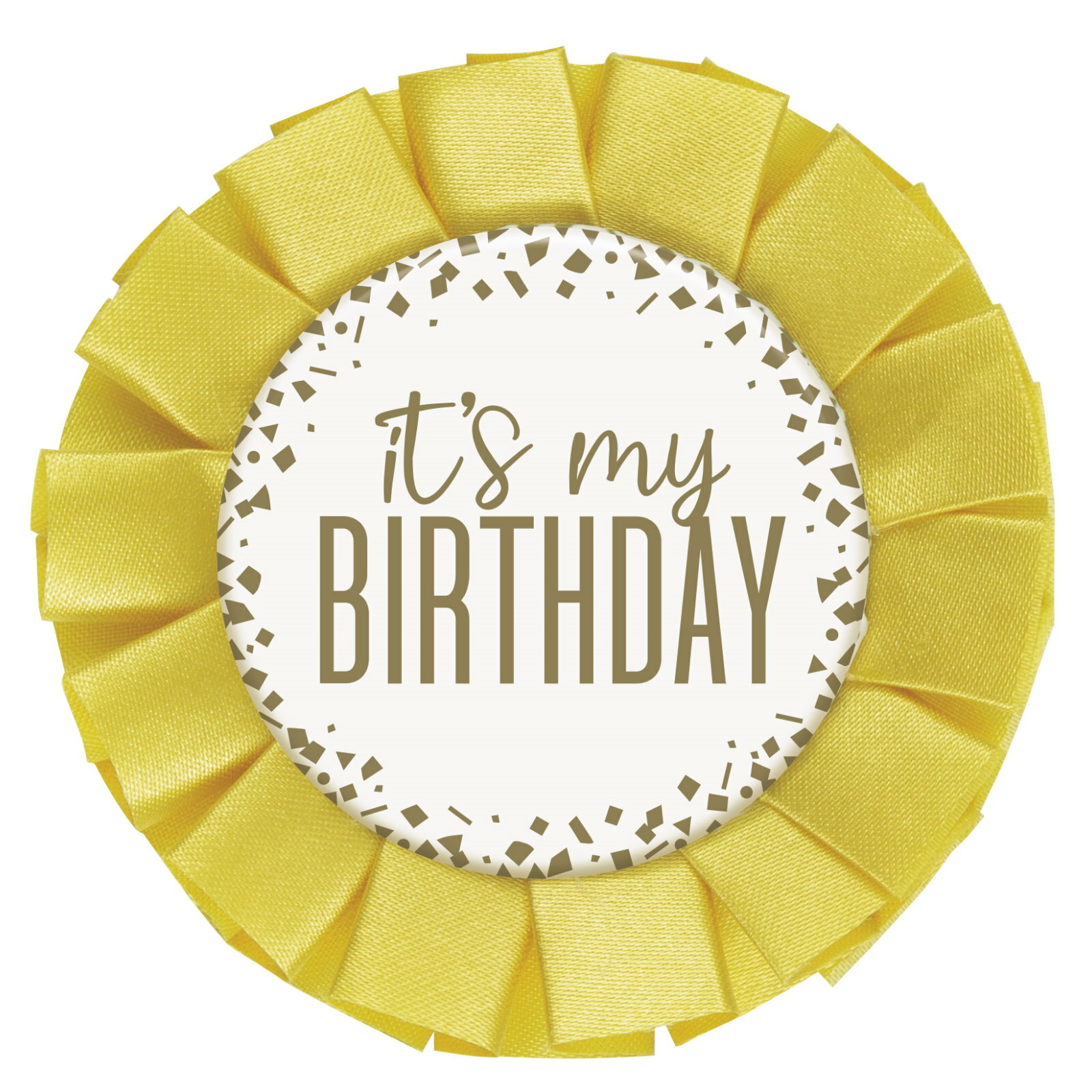 Gold Confetti It's My Birthday Badge