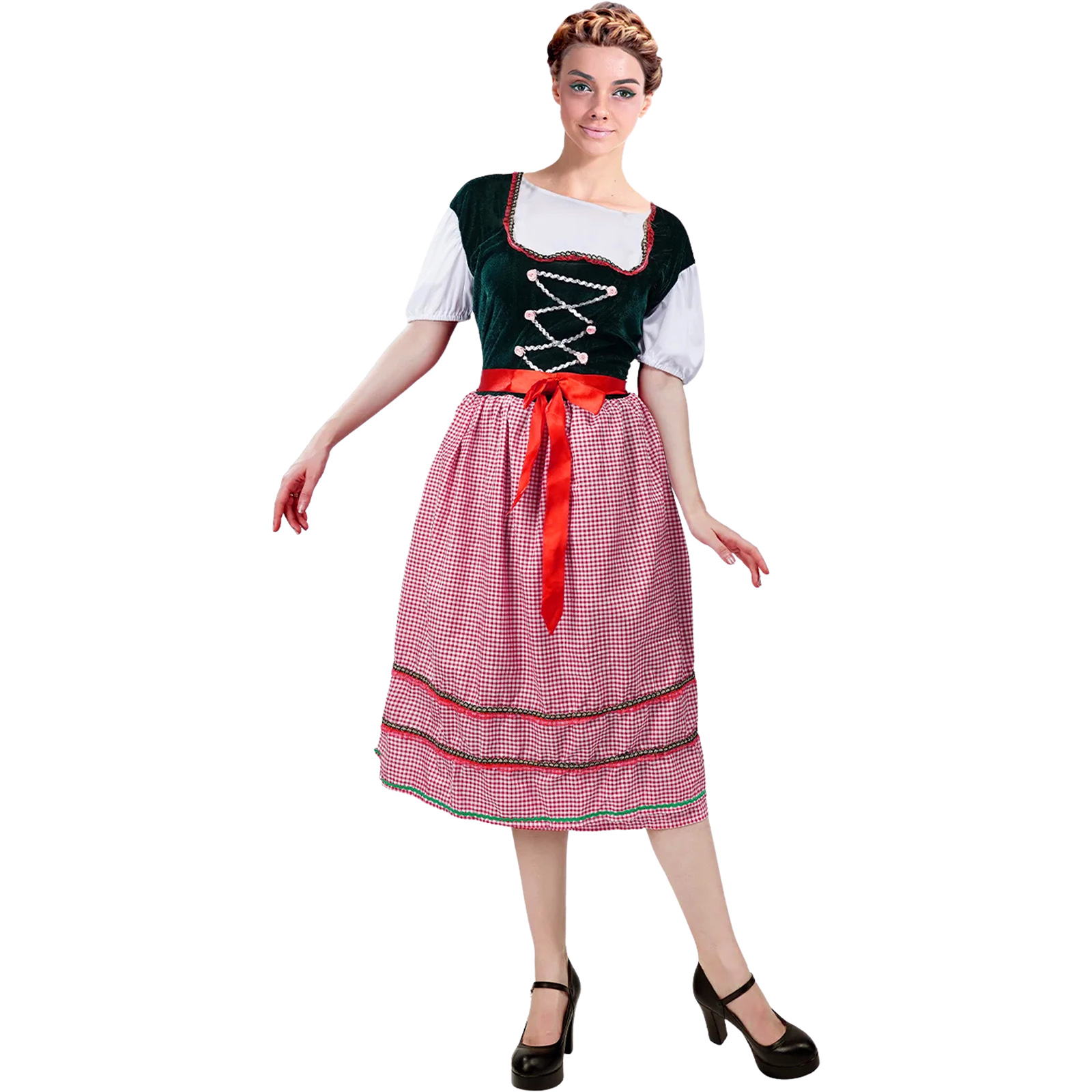 Adult Red Beer Maid Costume 