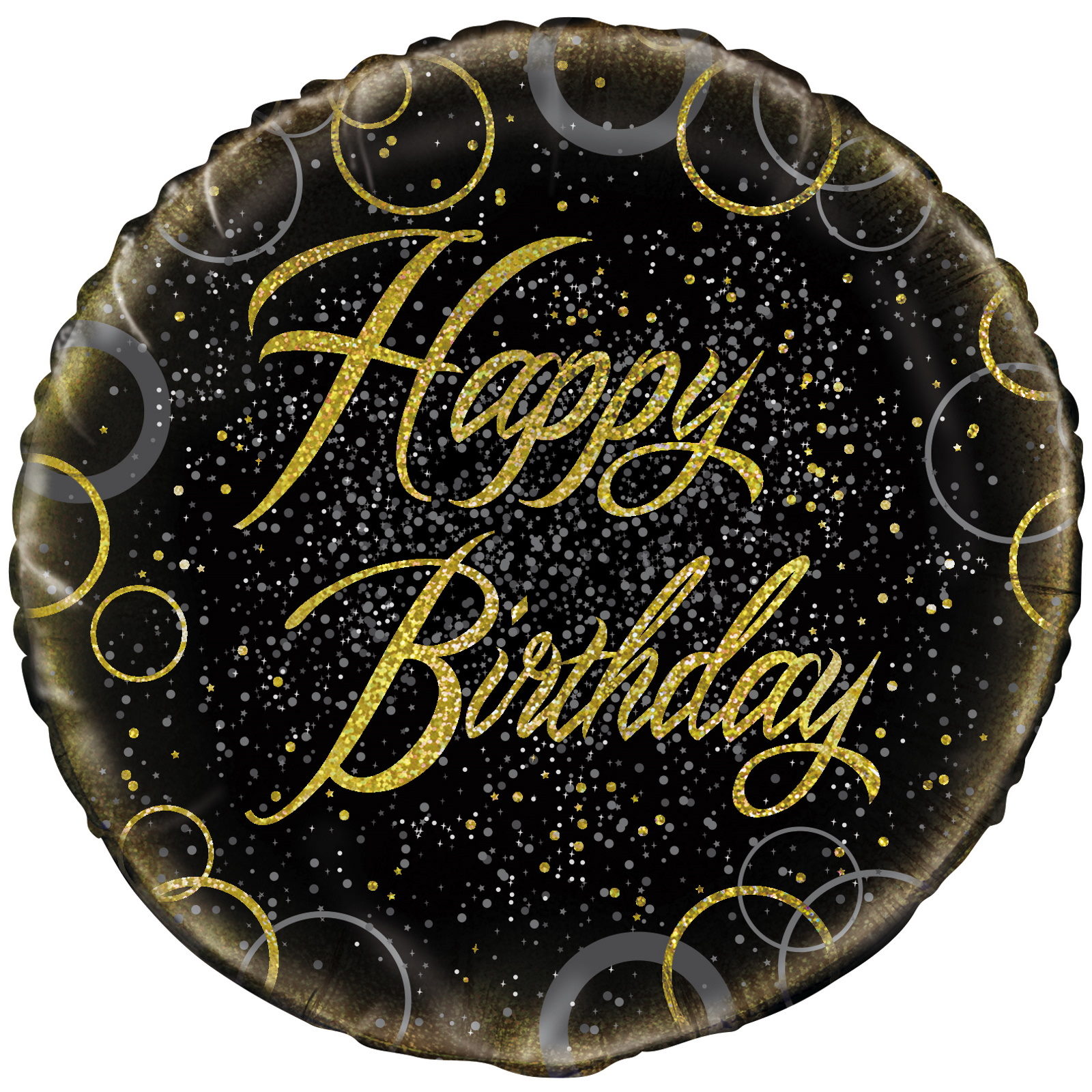 Unique Party 50,8 Cm Glitz Folie Ballon 'Happy Birthday' – Pink & Silberfarben, Für Helium Oder Luft