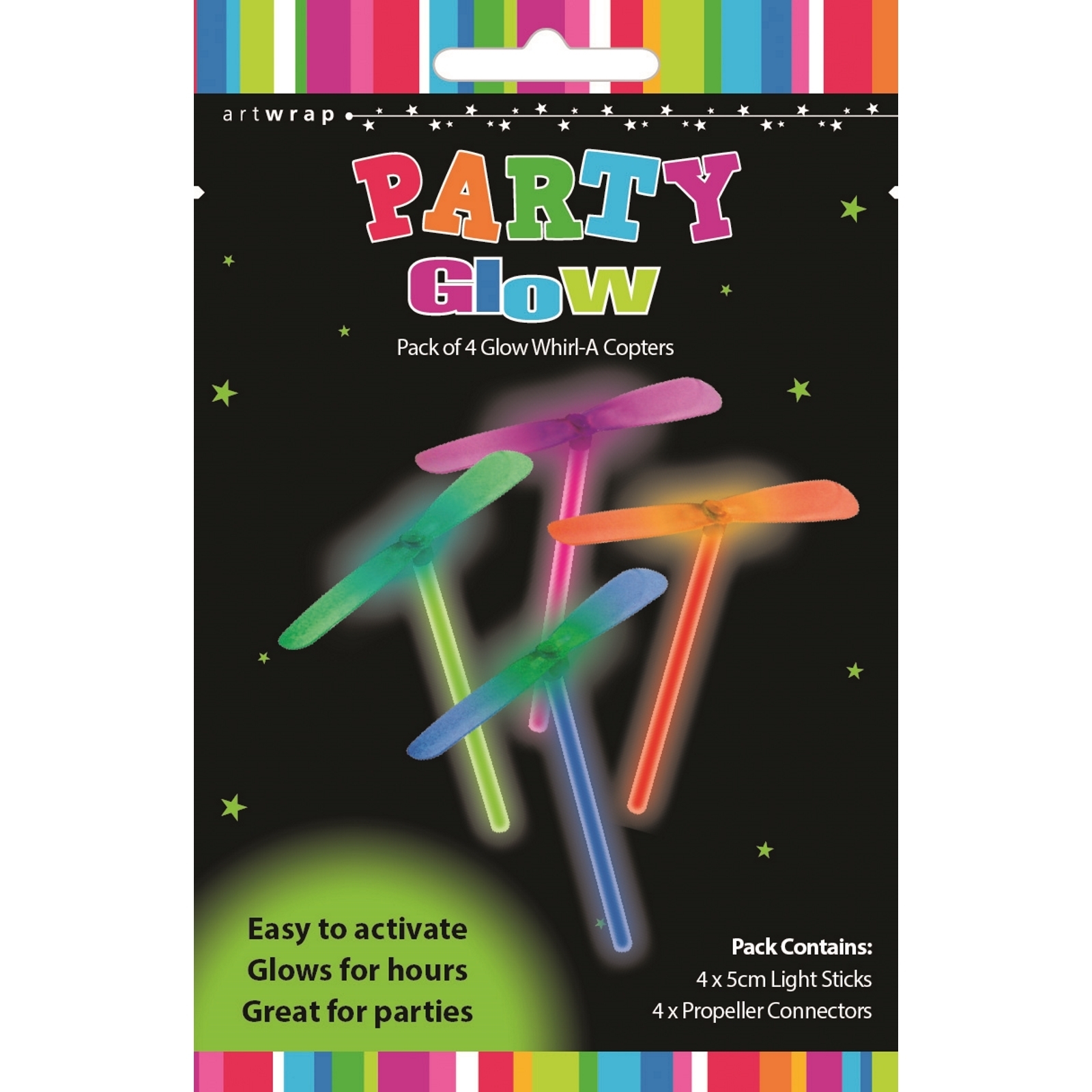 Glow Whirl-A-Copters (Pack of 4)