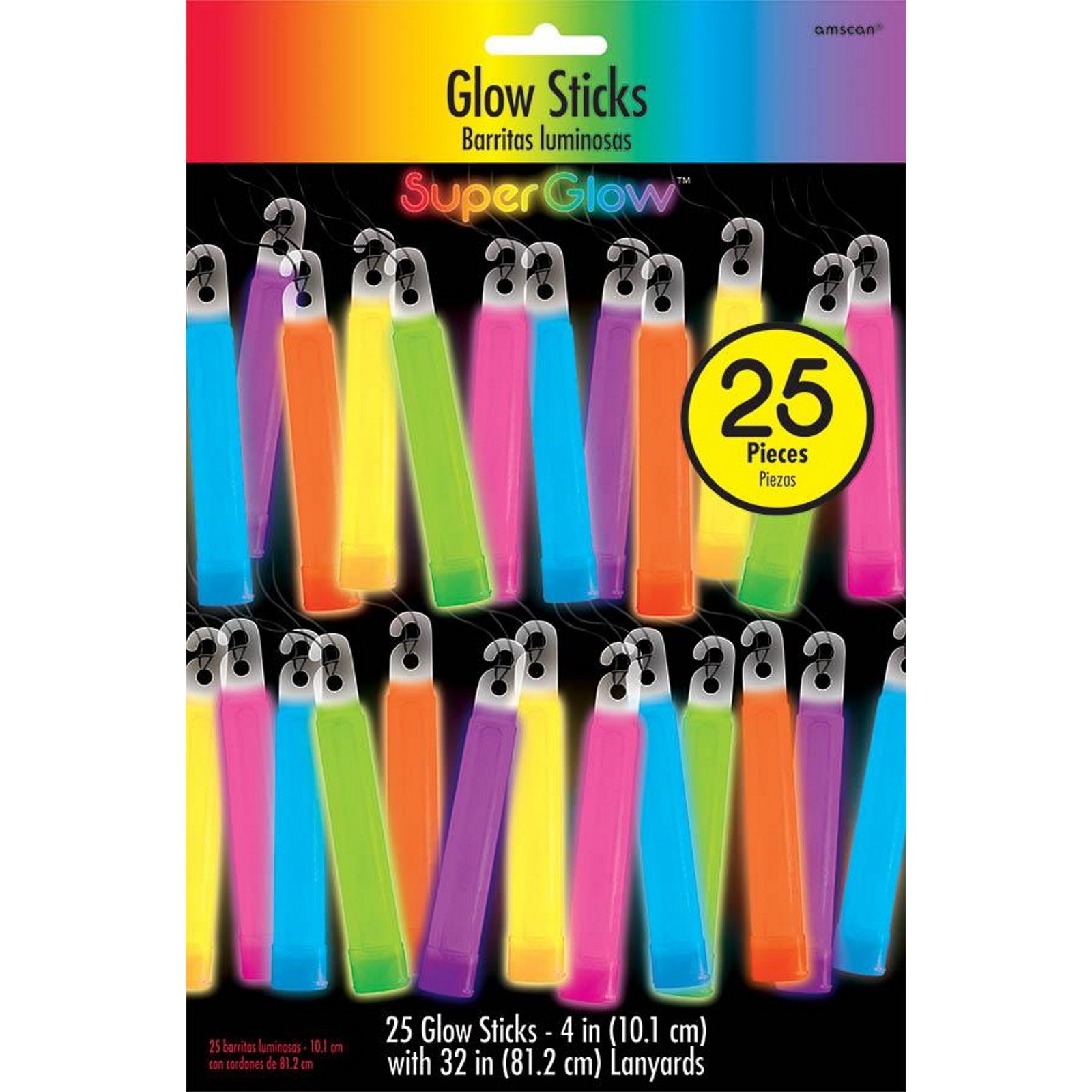 Rainbow Super Glow Stick Necklaces (Pack of 25)