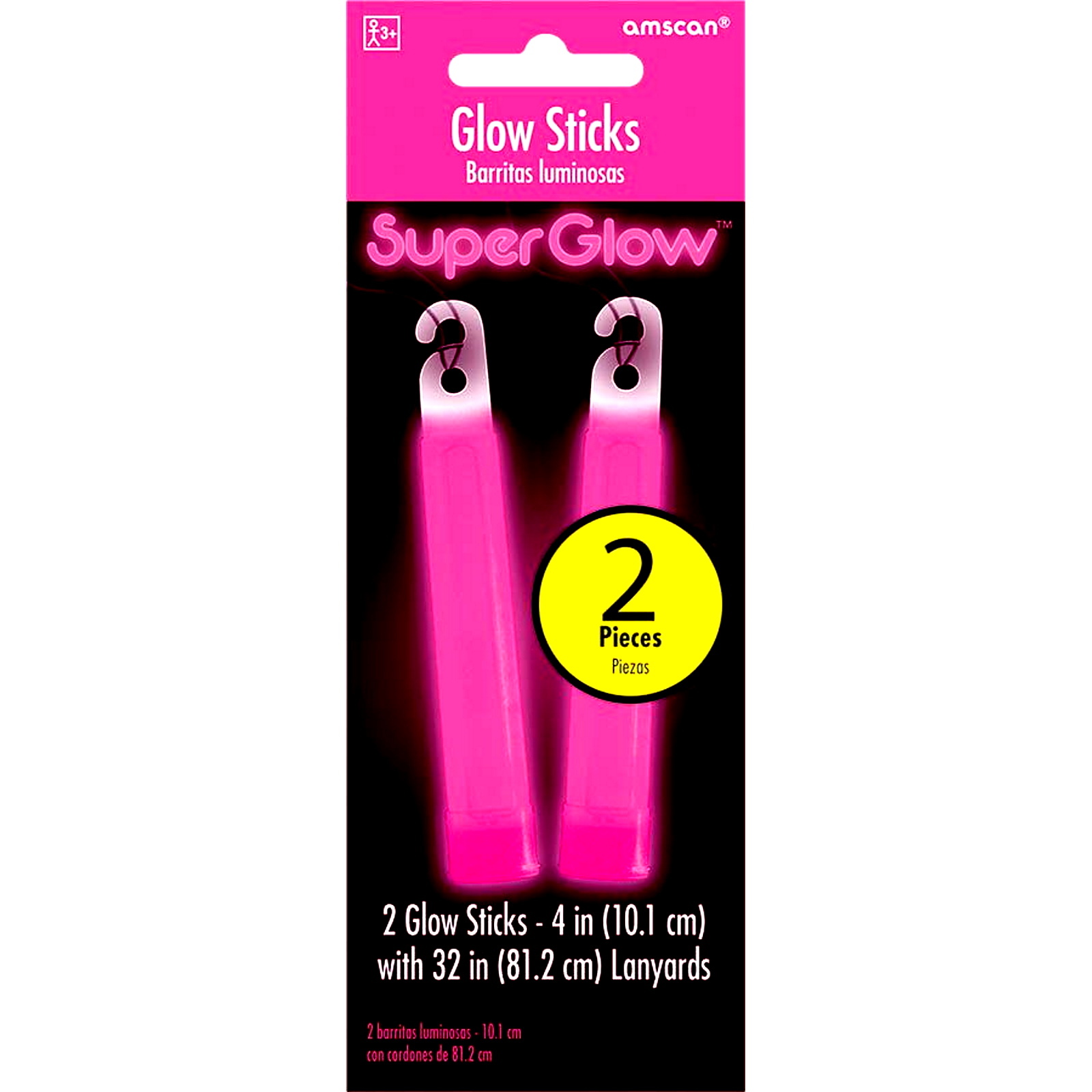 Pink Super Glow Stick Necklaces (Pack of 2)
