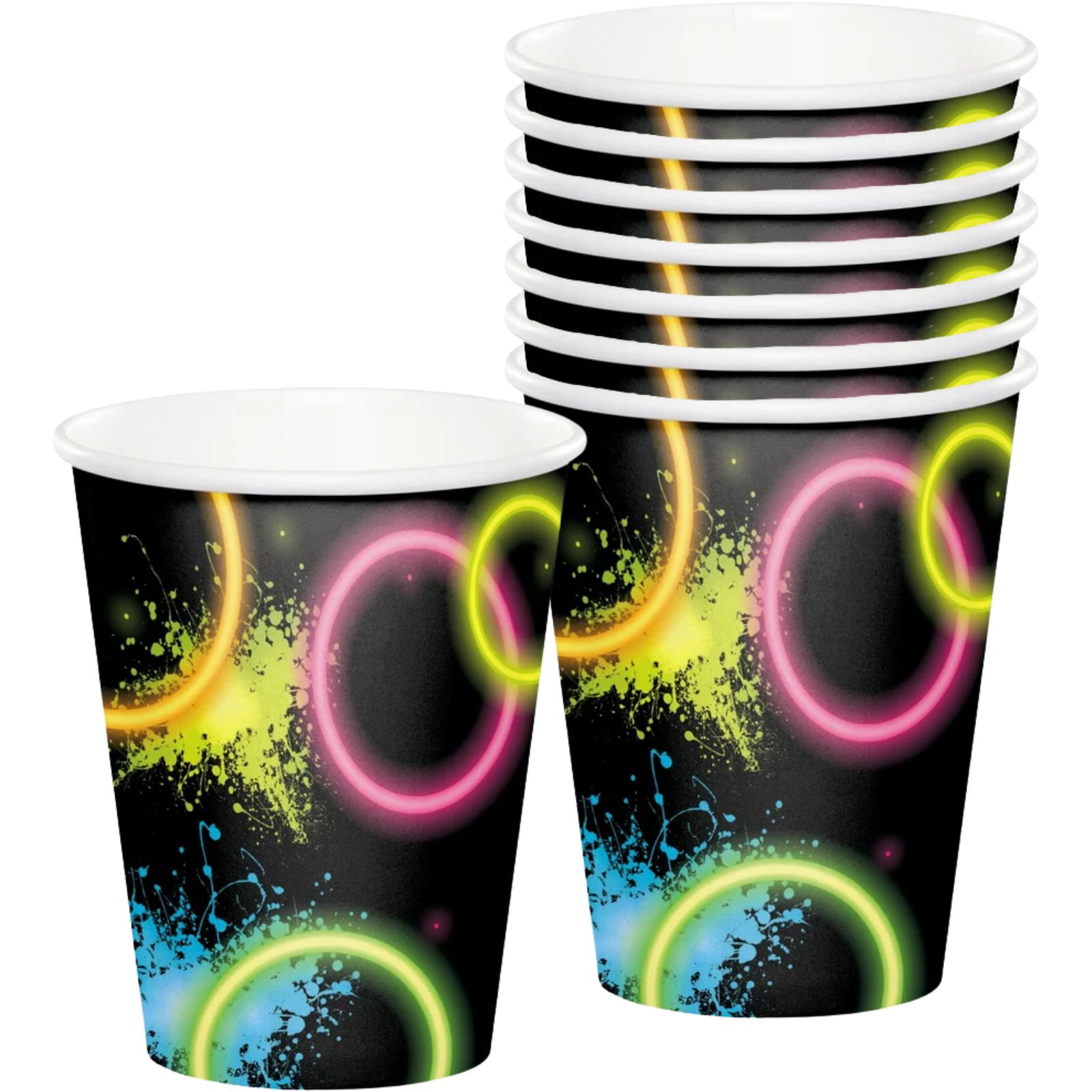 Glow Party Paper Cups (Pack of 8)
