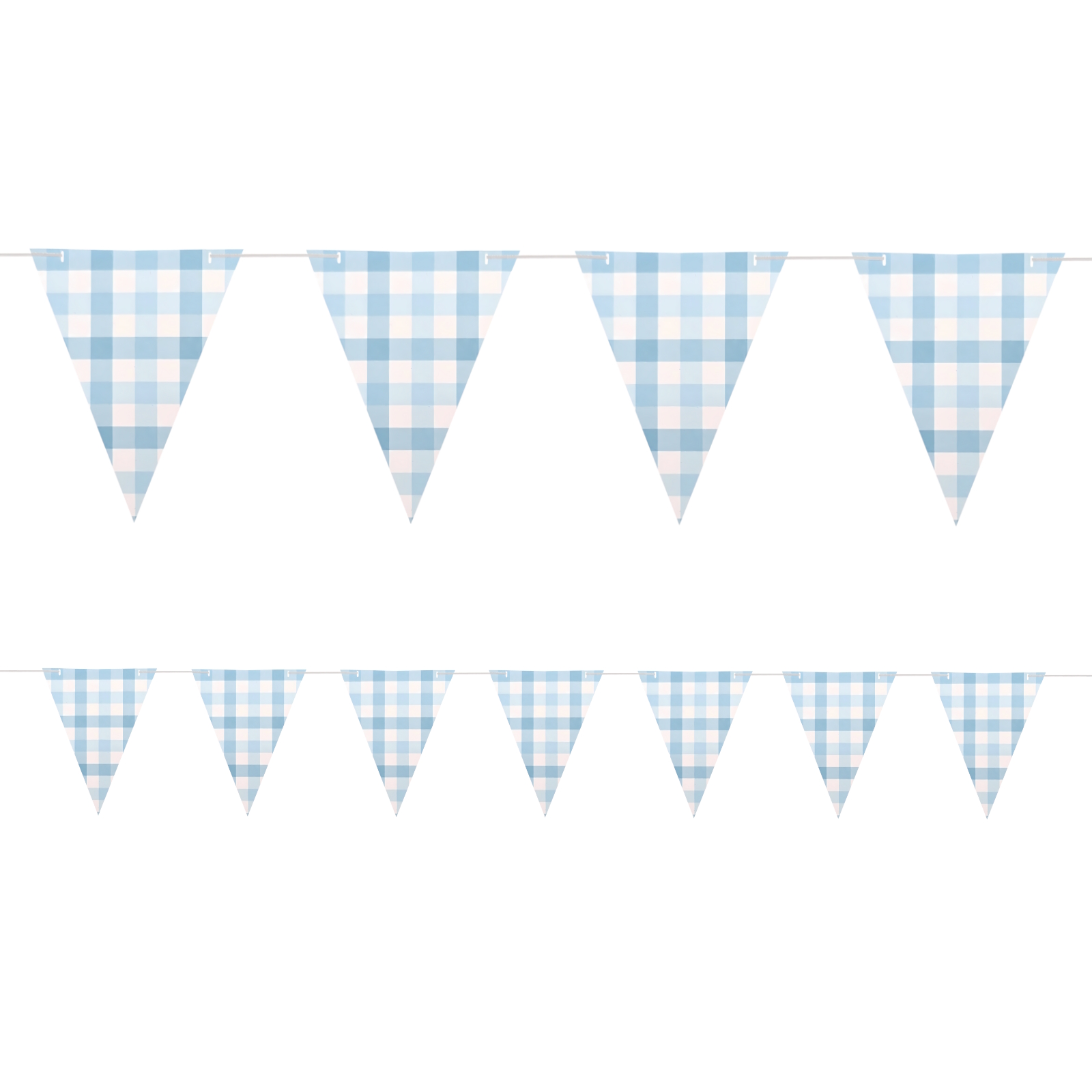 Pastel Blue Gingham Flag Banner (3.9m)