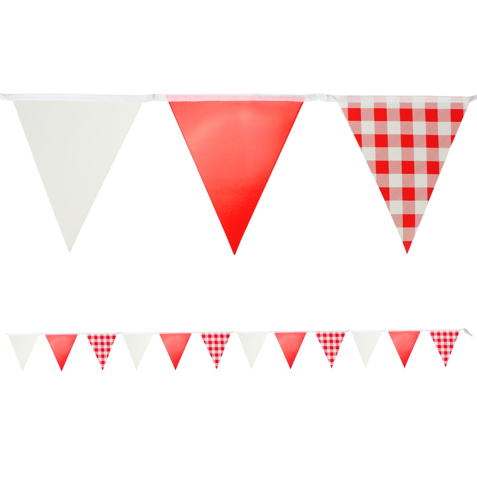 Bright Red Gingham Flag Banner (3.5m)