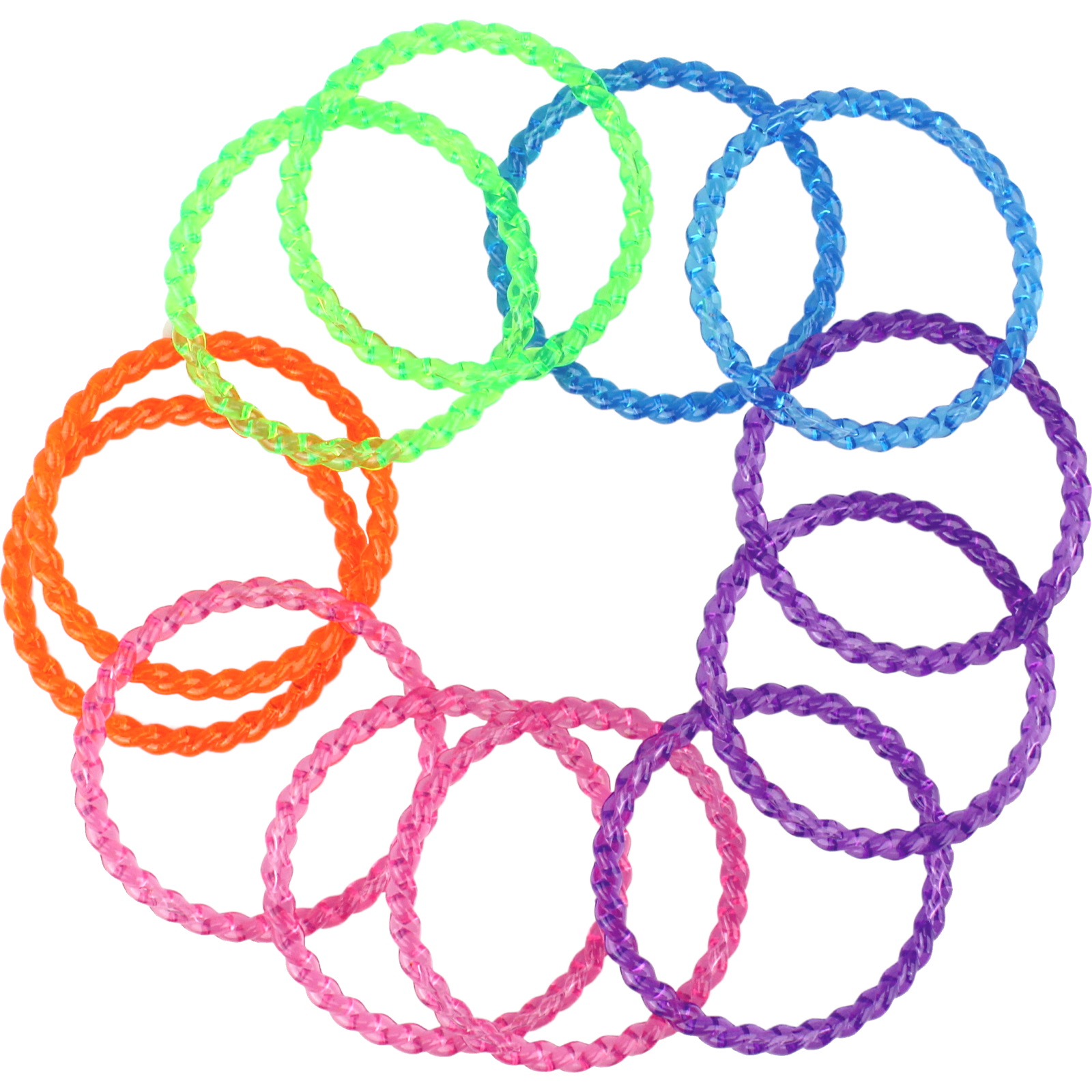 Bright Jewelled Plastic Bangles (Pack of 12)  
