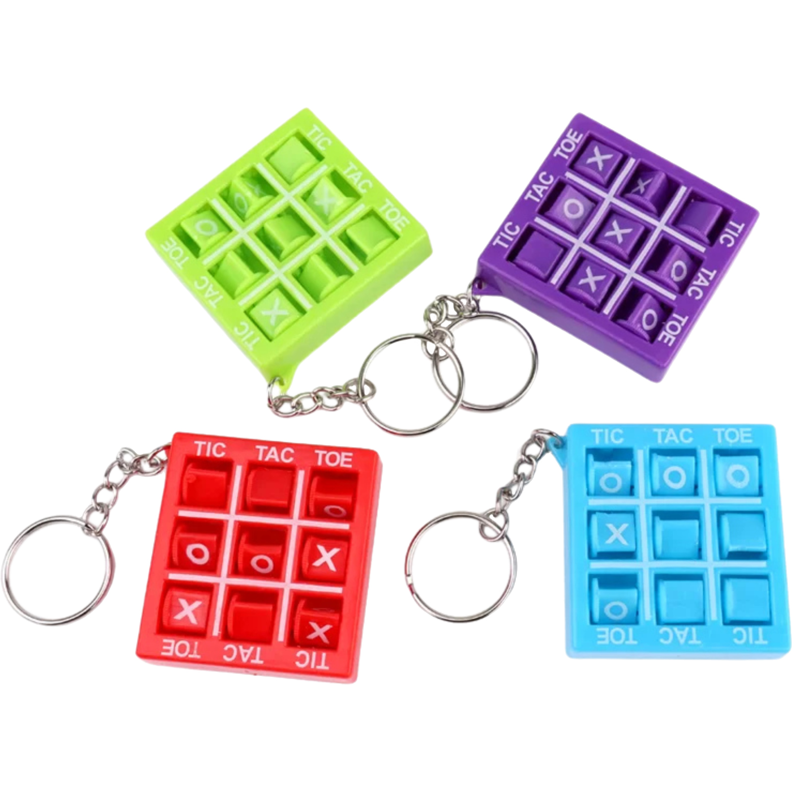 Tic Tac Toe Keyrings (Pack of 4) 