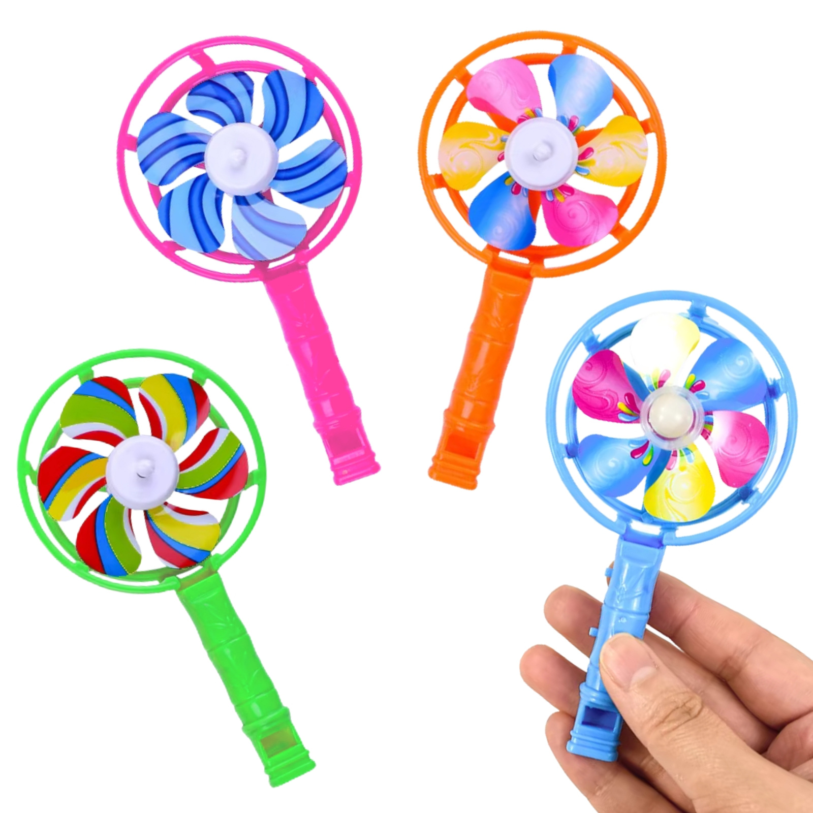 4 Assorted Novelty Whistle Windmills Assorted