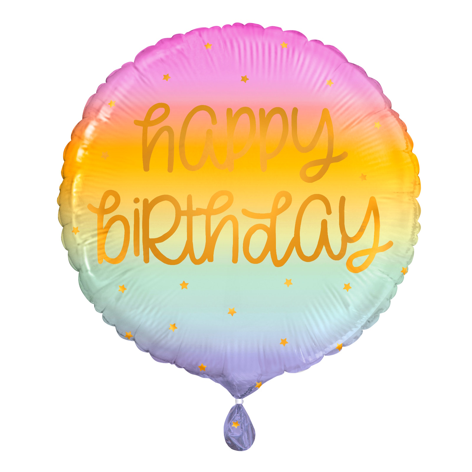 Rainbow Stars Happy Birthday Foil Helium Balloon