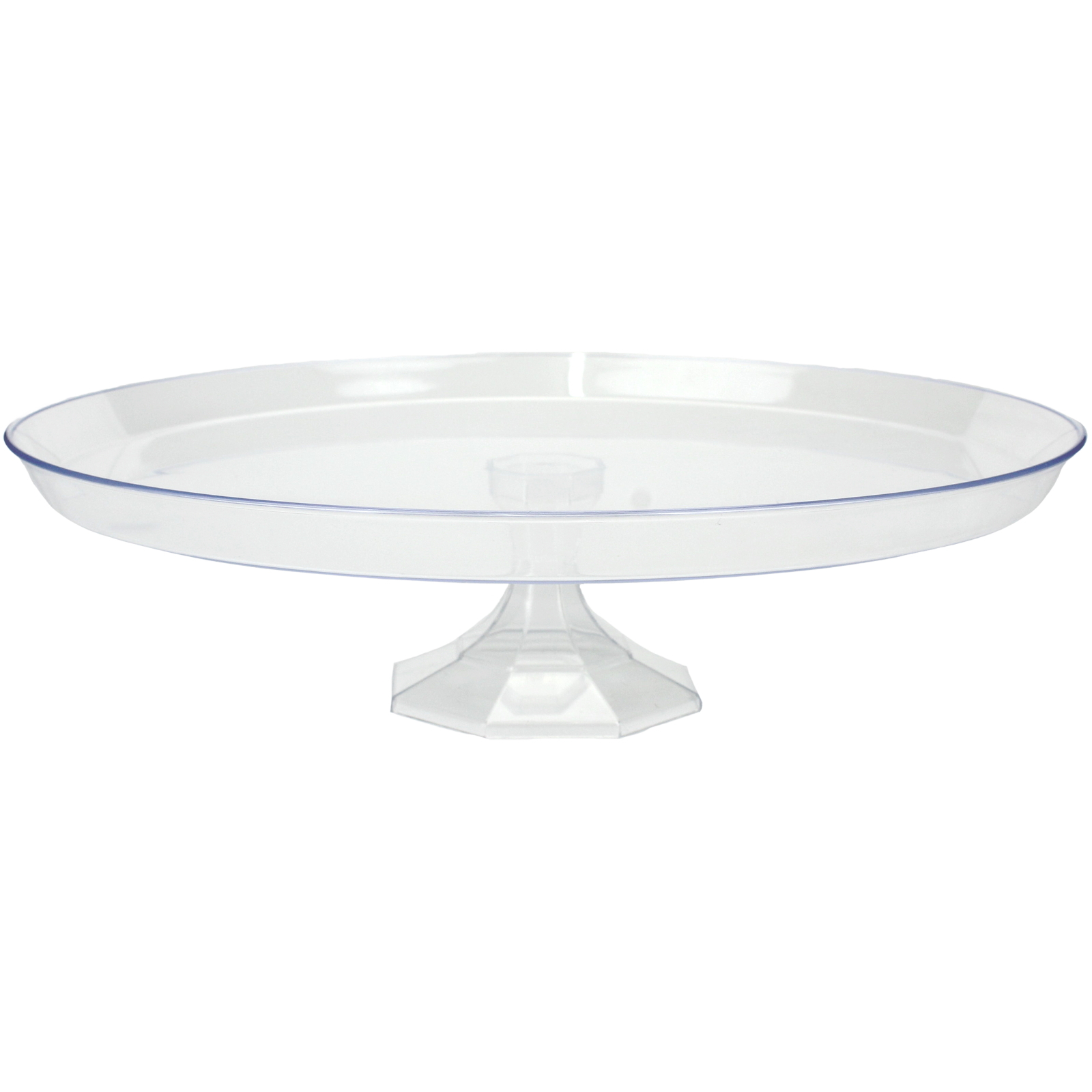 Clear 33cm Round Plastic Cake Stand