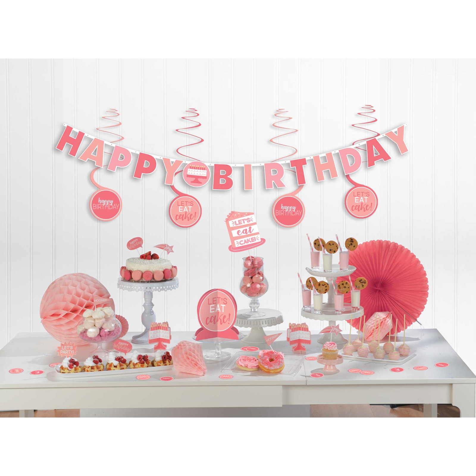 Pinks Happy Birthday Buffet Decorating Kit