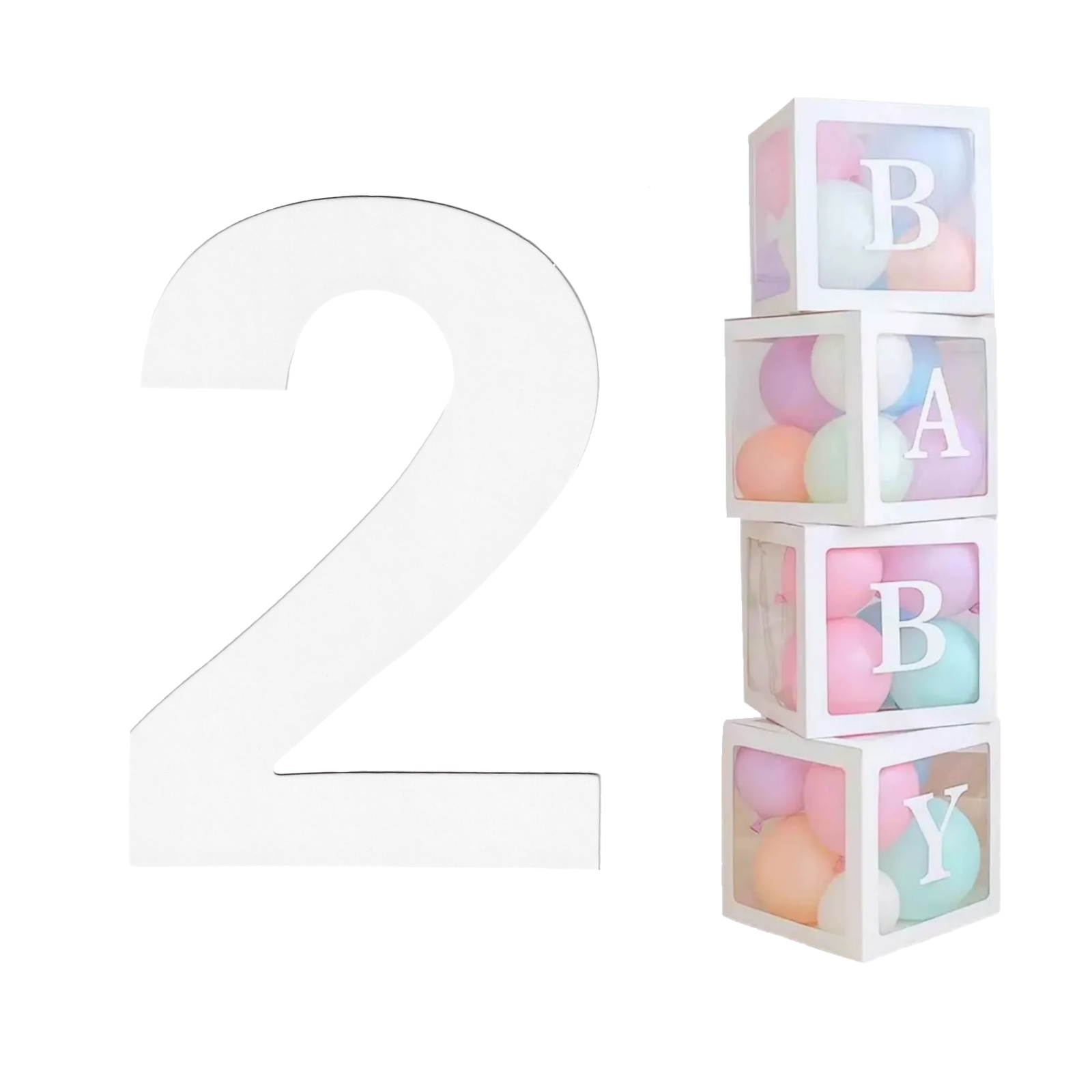 White Cardboard Number 2 (Pack of 2)