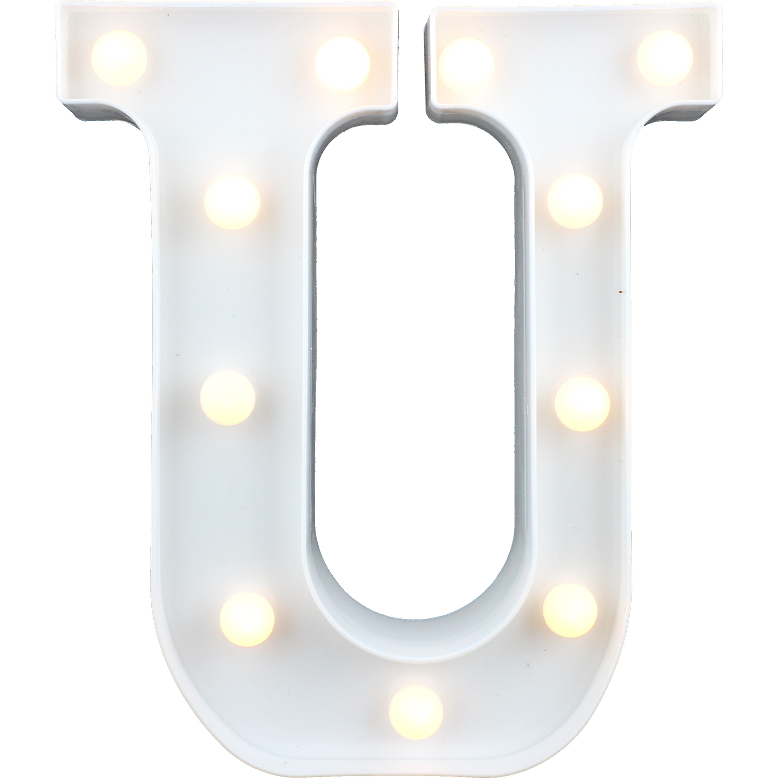LED Light Up Letter U White 