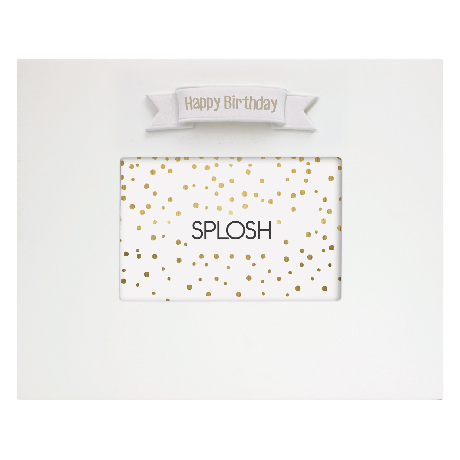 Happy Birthday Signature Photo Frame White