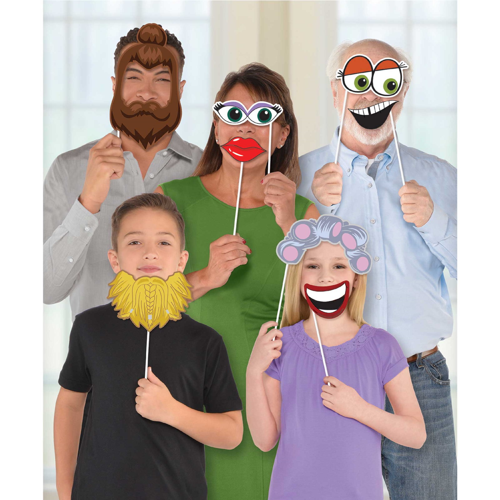 Funny Face Photo Booth Prop Set (Pack of 13) 