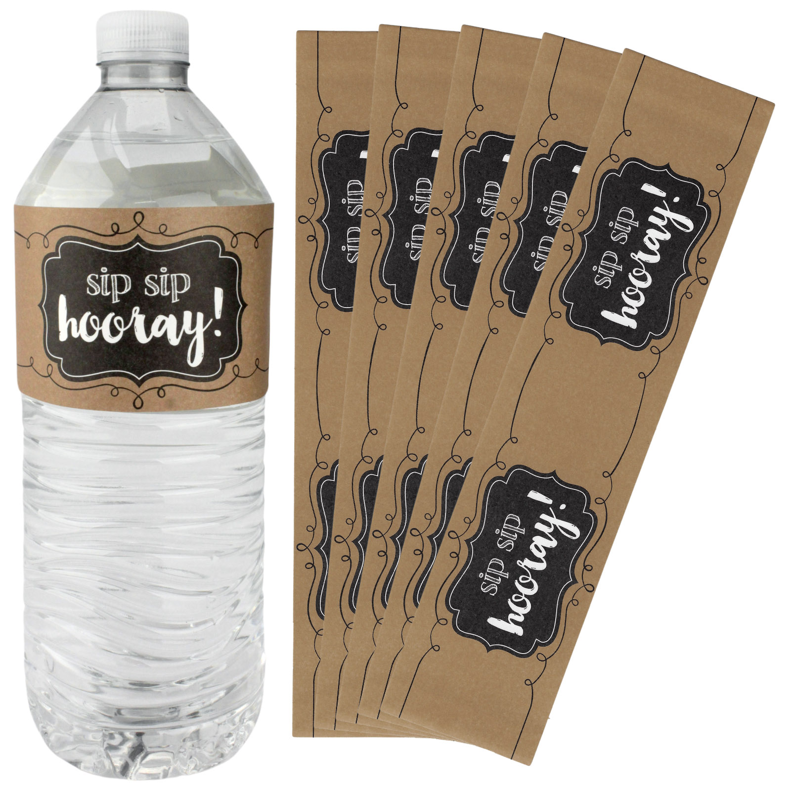 Sip Sip Hooray Water Bottle Labels (Pack of 24) 