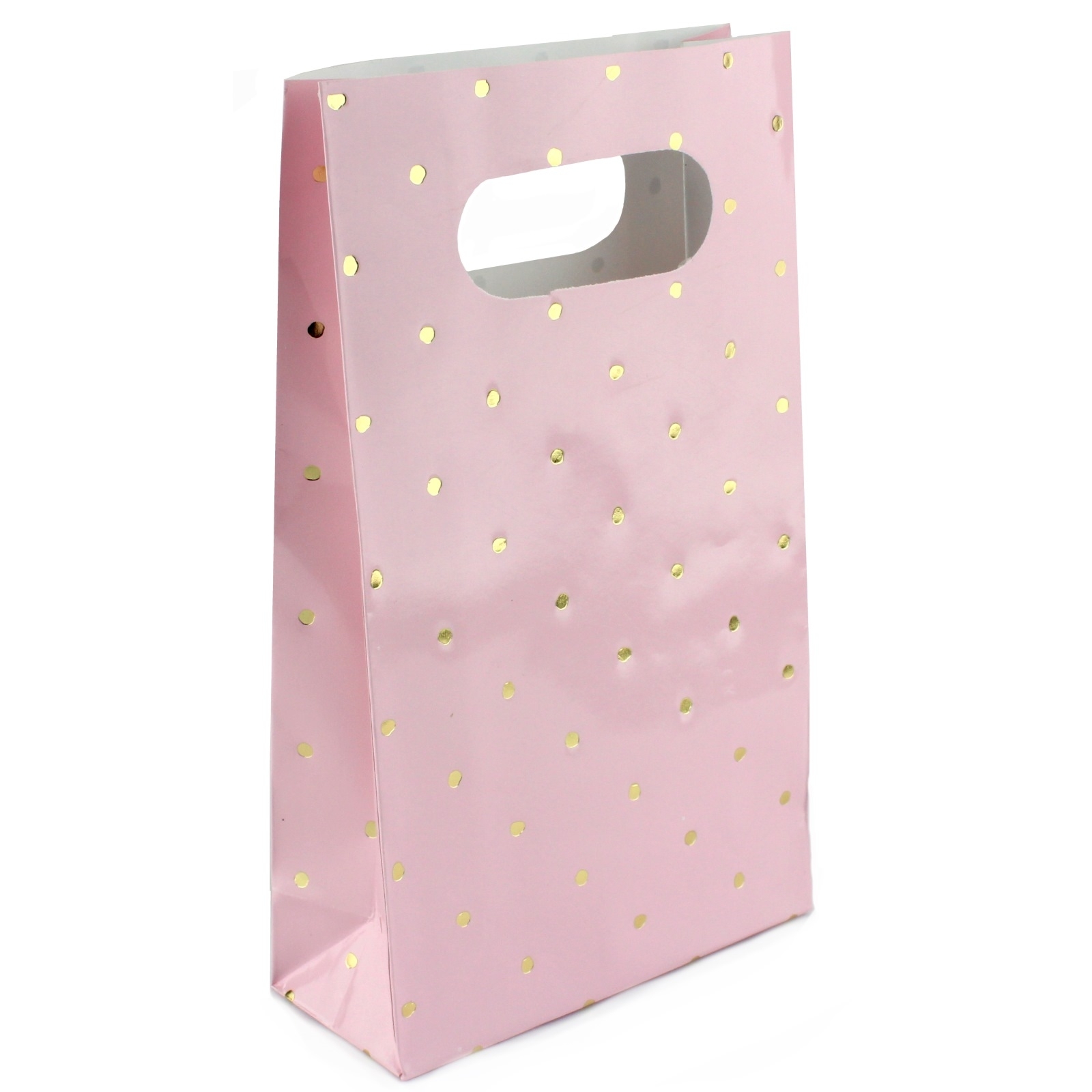 Pink and Gold Foil Dot Paper Treat Bags (Pack of 6)