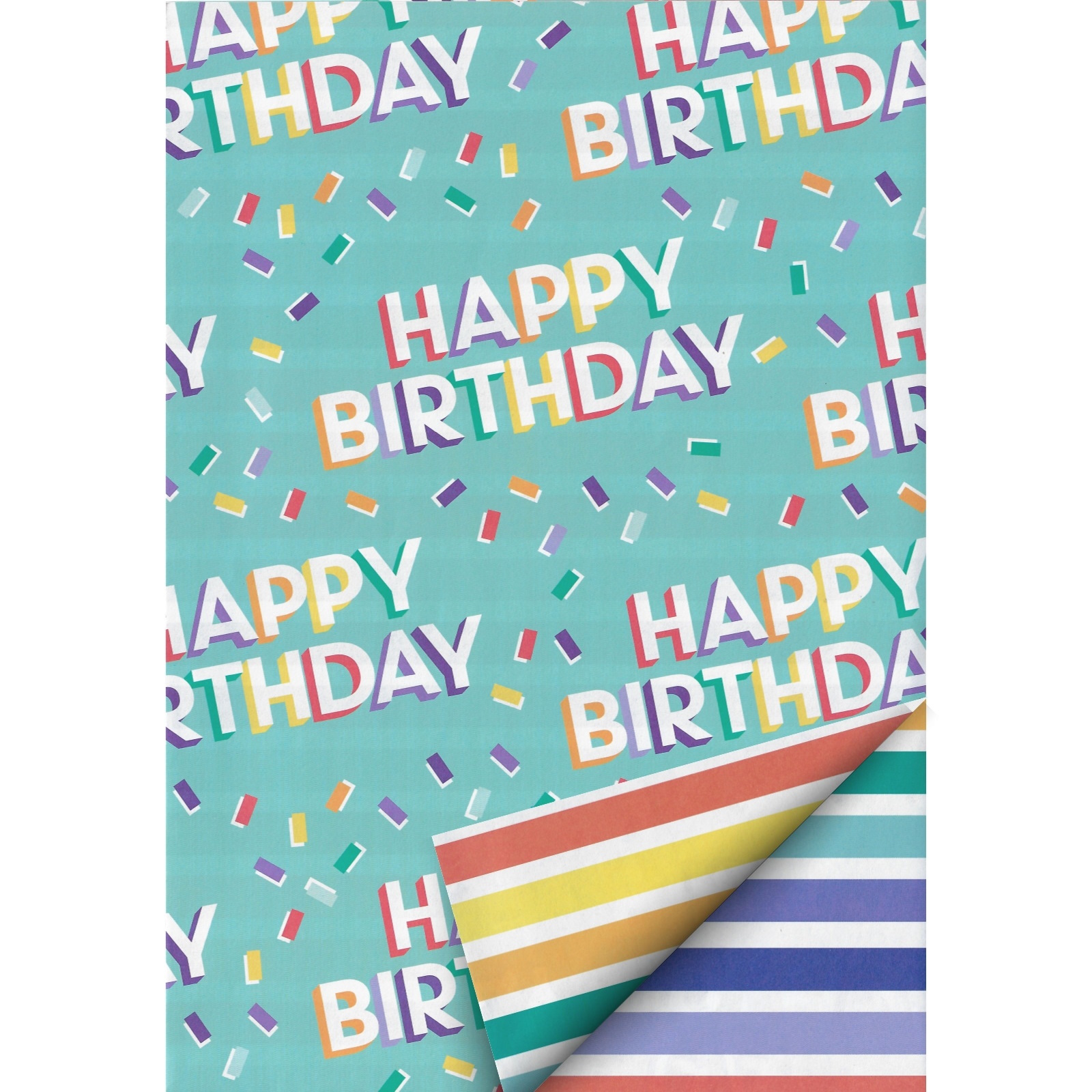 Happy Birthday Rainbow Wrapping Paper (1 Sheet) 
