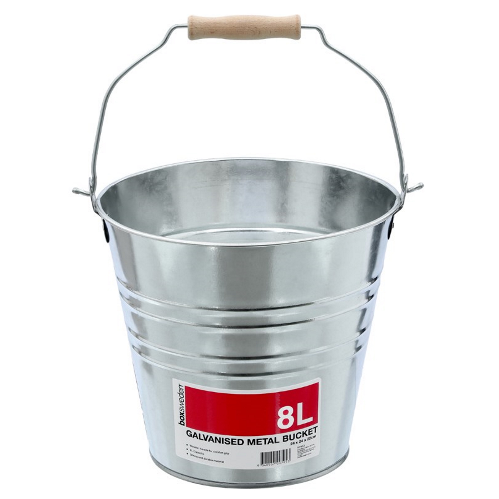 Galvanised Metal Ice Bucket With Handle 8L