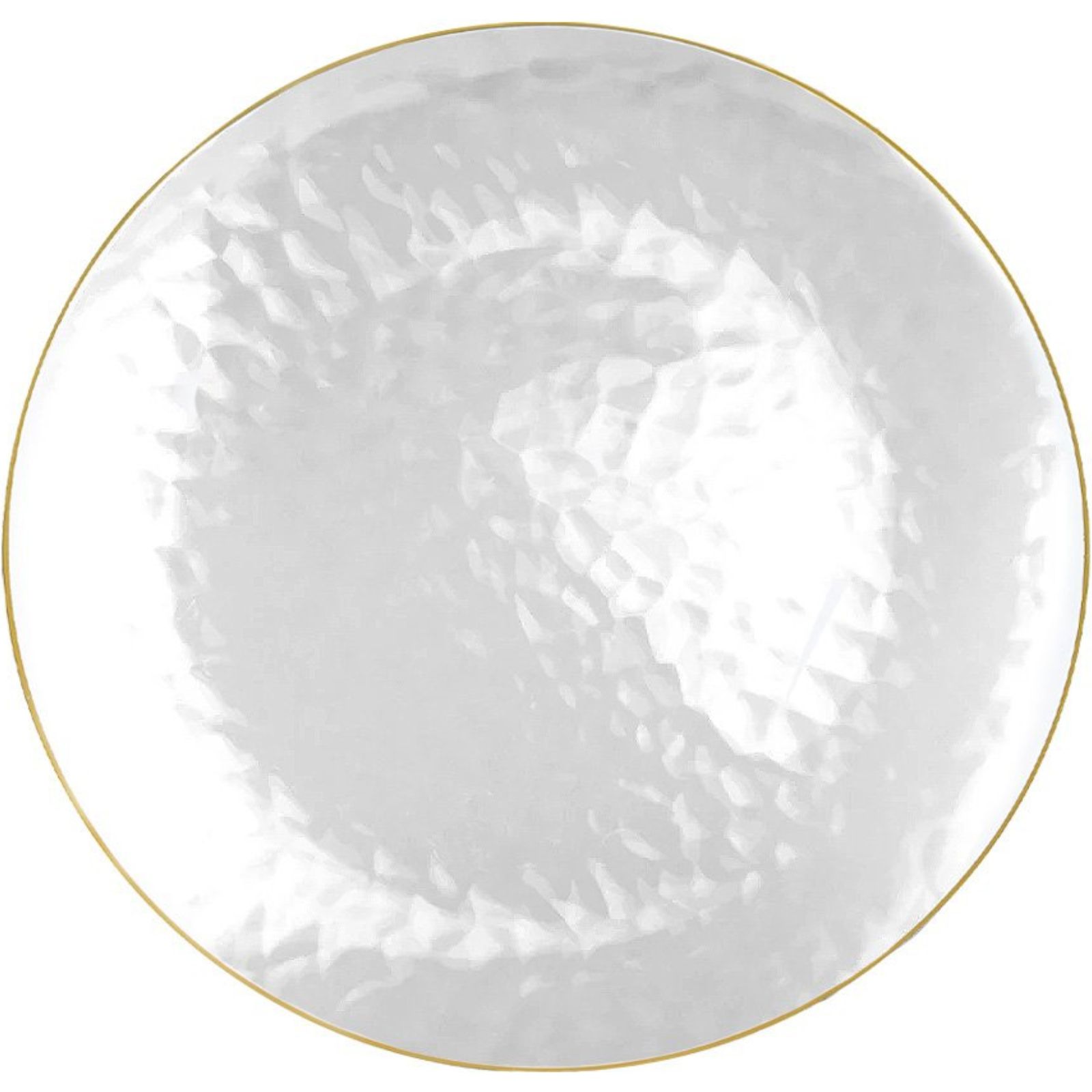 Clear Dimple With Gold Trim Plastic Plates 33cm (Pack of 3)