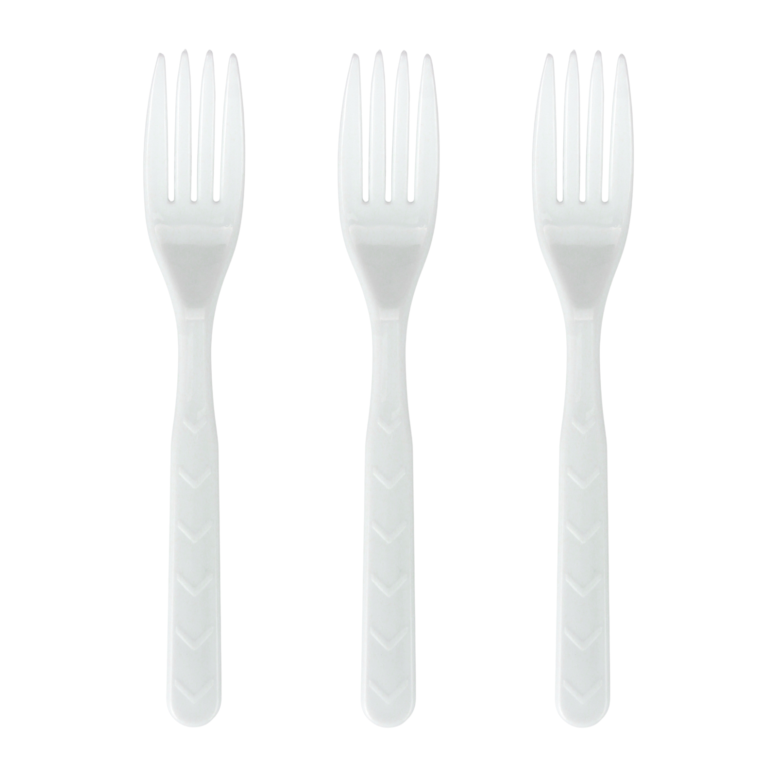 White Reusable Premium Plastic Forks (Pack of 48)