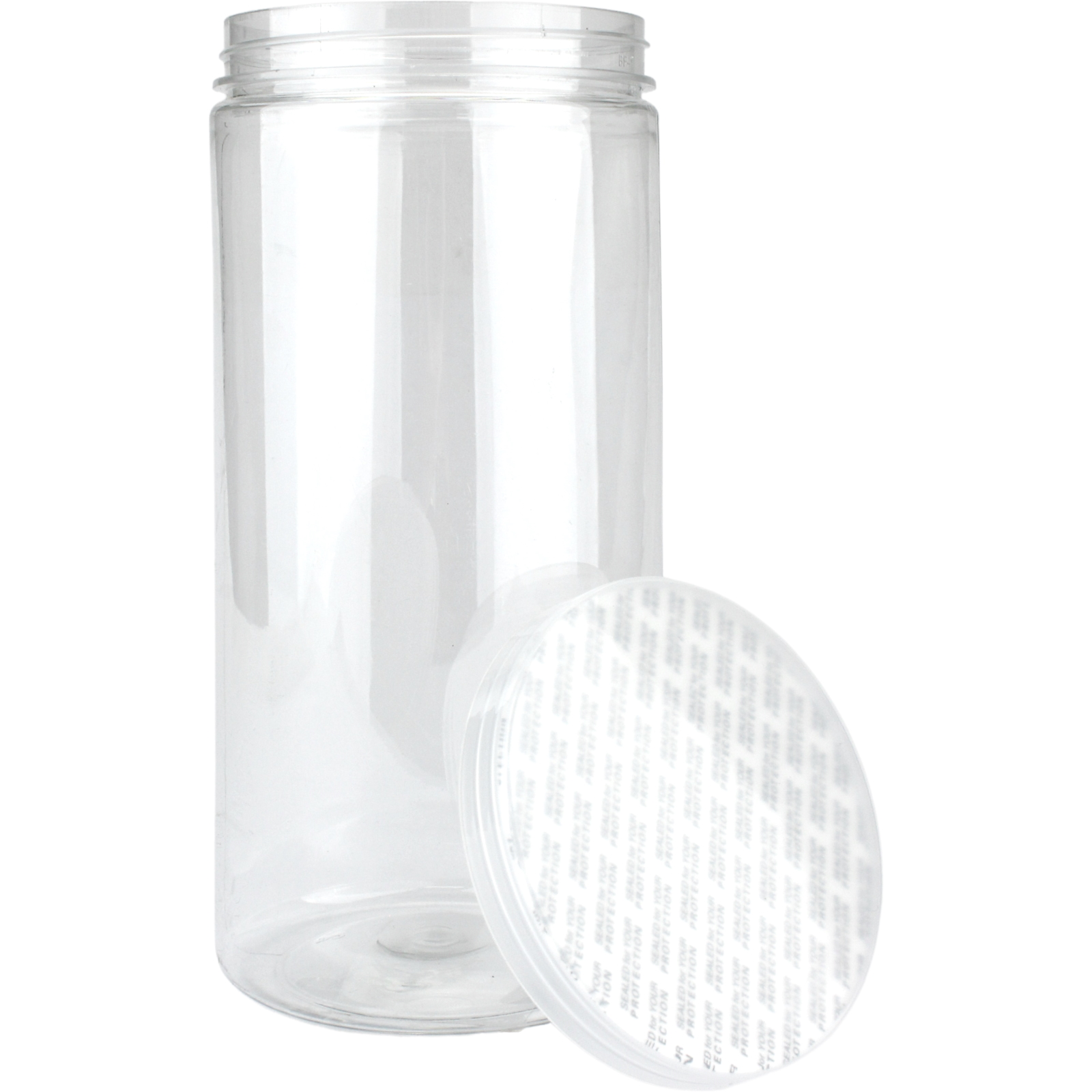 Clear Plastic Round Screw Top Jar 935ml