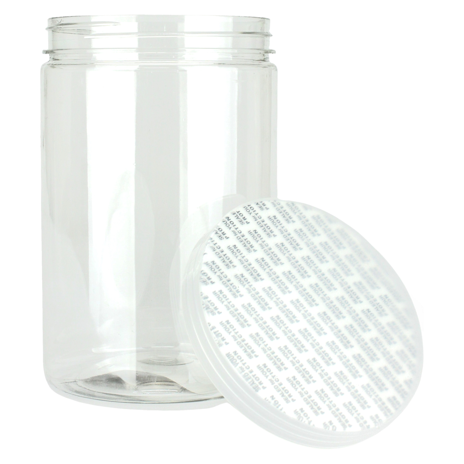 Clear Plastic Round Screw Top Jar 650ml